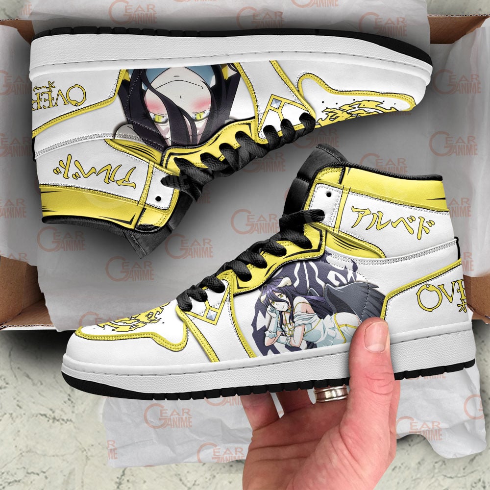 Albedo JD1s Sneakers Overlord Anime Shoes, Air Jordan Hightop