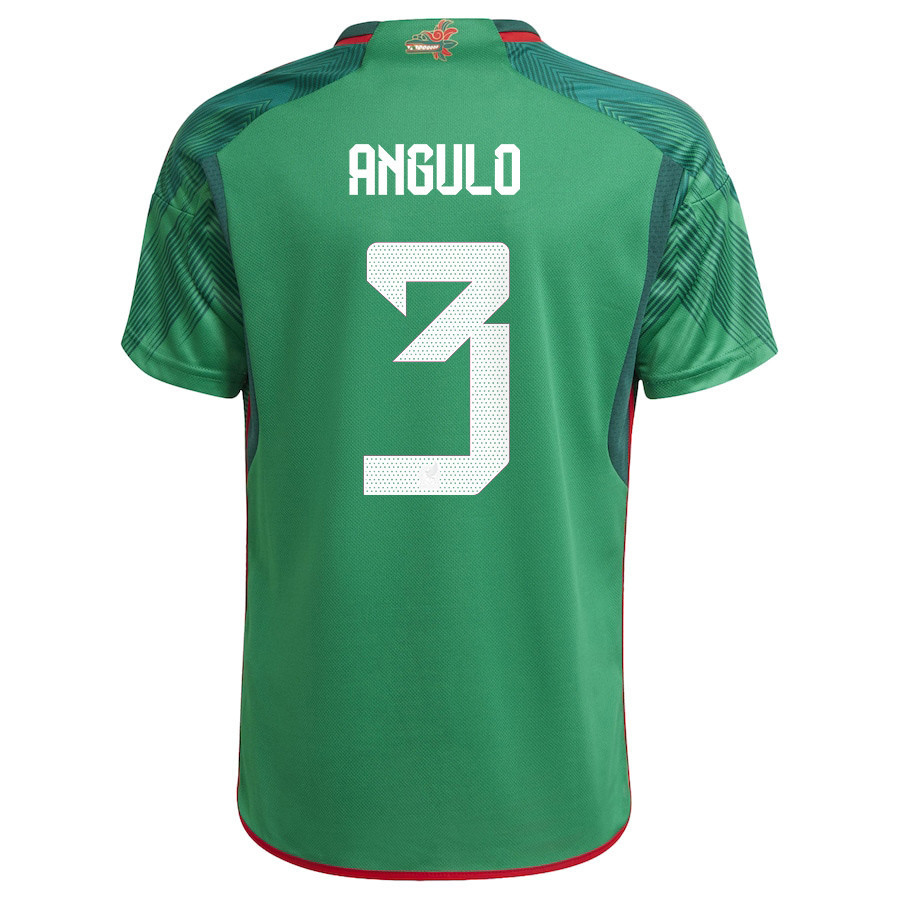 Alberto Angulo 3 Mexico National Team FIFA World Cup Qatar 2022 Home Men Soccer Jersey With Patch
