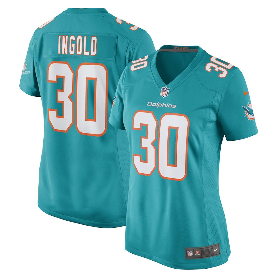 Alec Ingold Miami Dolphins Women’s Stitched Jersey – Aqua