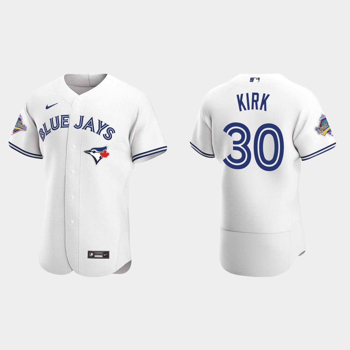 Alejandro Kirk Toronto Blue Jays 1992 World Series Patch Jersey – White