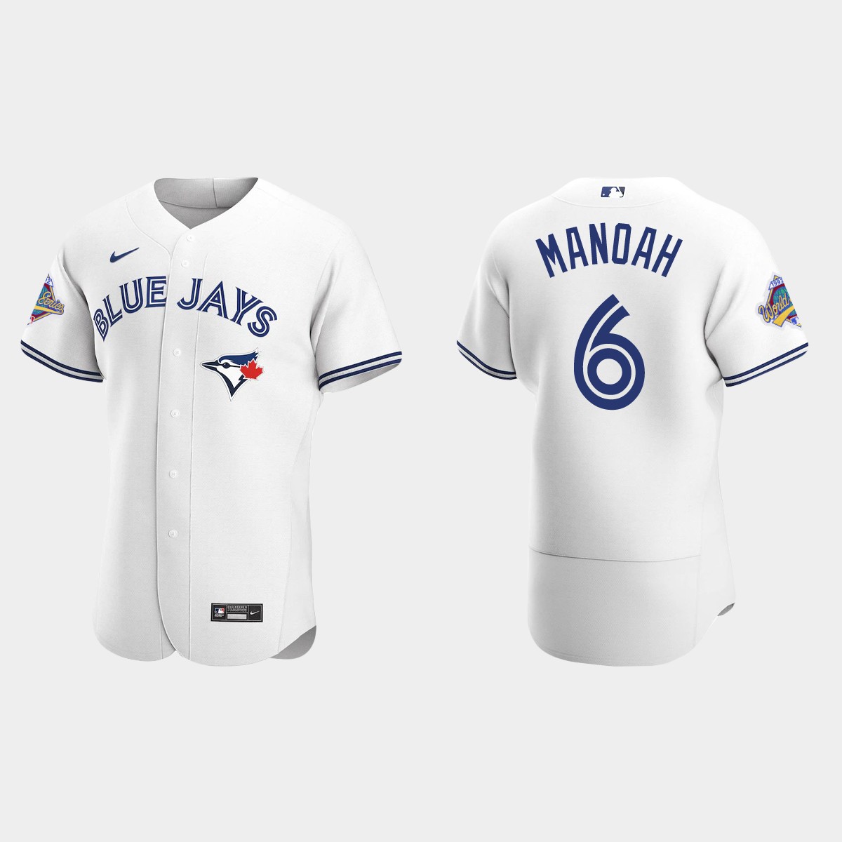 Alek Manoah Toronto Blue Jays 1992 World Series Patch Jersey – White