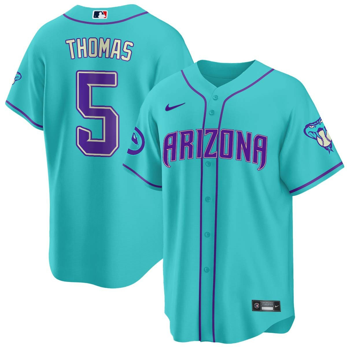 Alek Thomas Men's 2024 Arizona Diamondbacks Teal Purple Cool Arizona Jersey - All Stitched