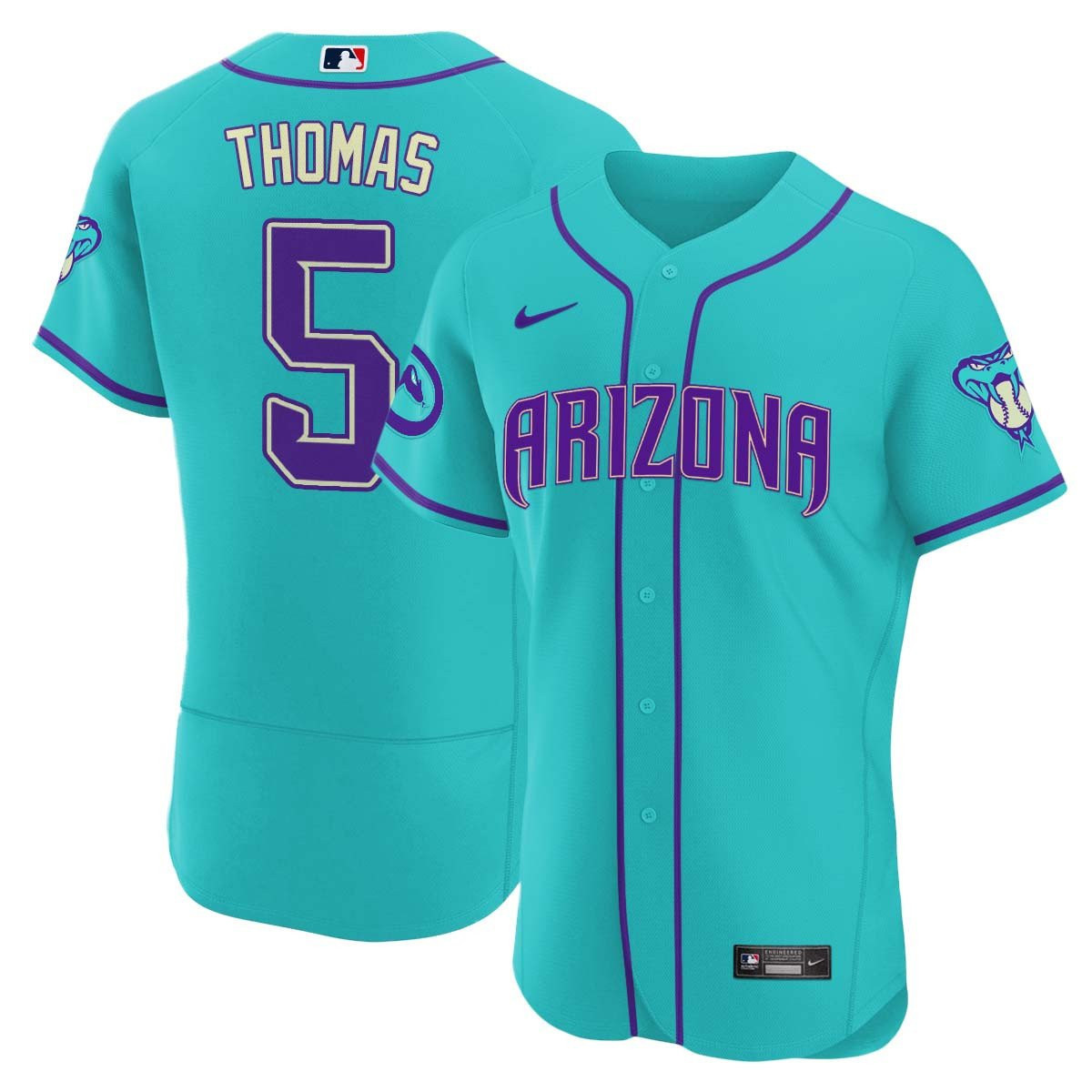 Alek Thomas Men's 2024 Arizona Diamondbacks Teal Purple Flex Arizona Jersey - All Stitched