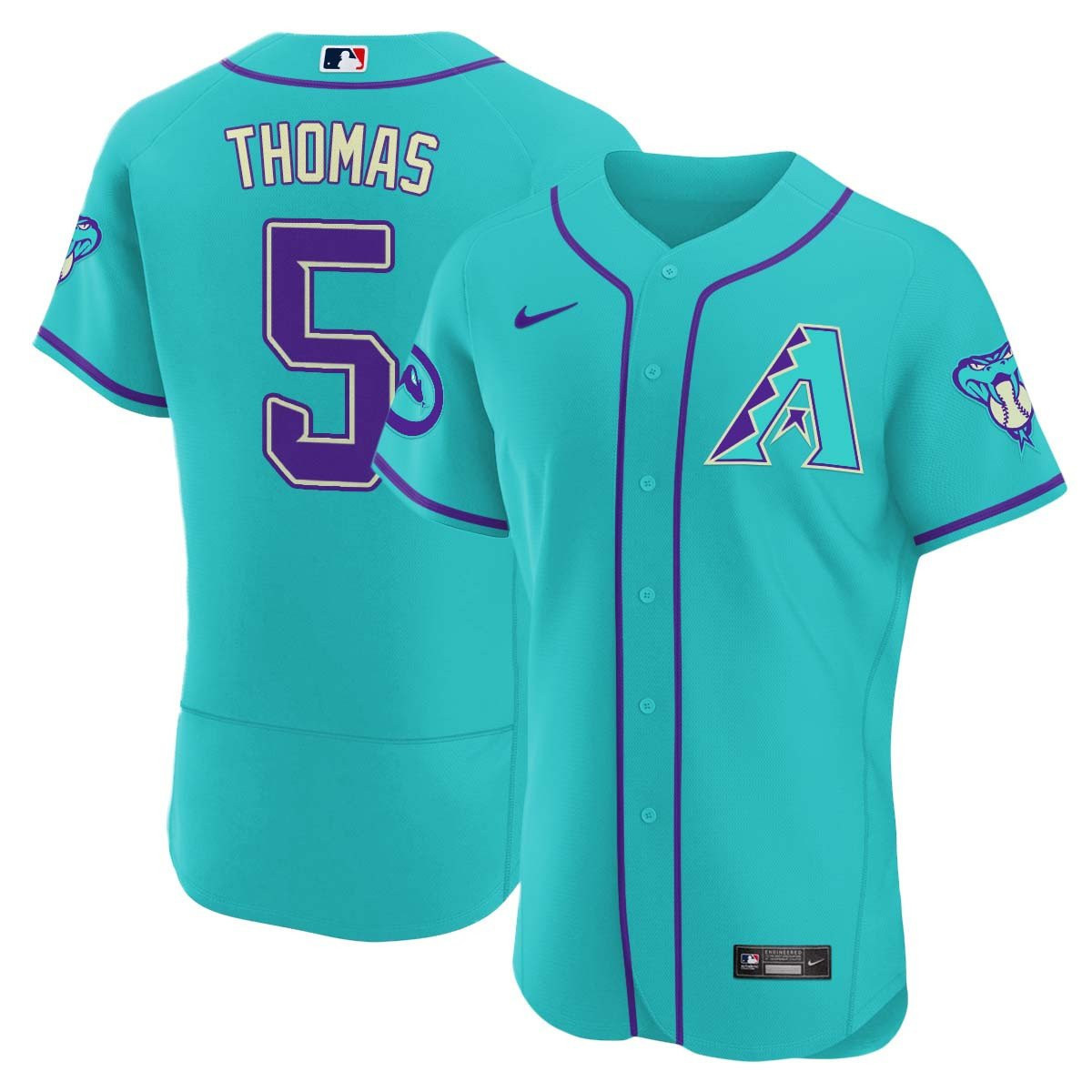 Alek Thomas Men's 2024 Arizona Diamondbacks Teal Purple Flex Base Jersey - All Stitched