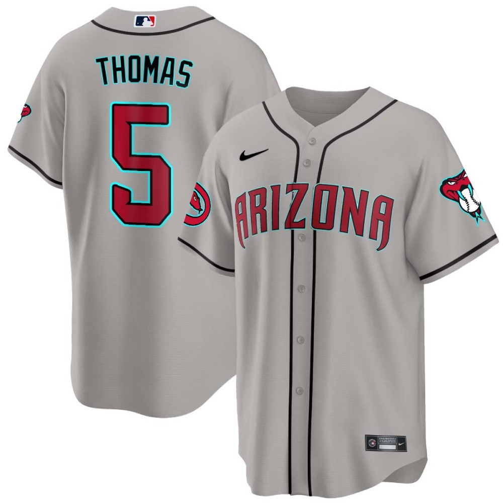 Alek Thomas Men's Arizona Diamondbacks 2024 Cool Base Gray Road Jersey - All Stitched