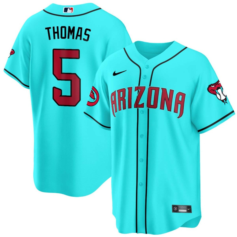 Alek Thomas Men's Arizona Diamondbacks 2024 Cool Base V2 Teal Arizona Jersey - All Stitched