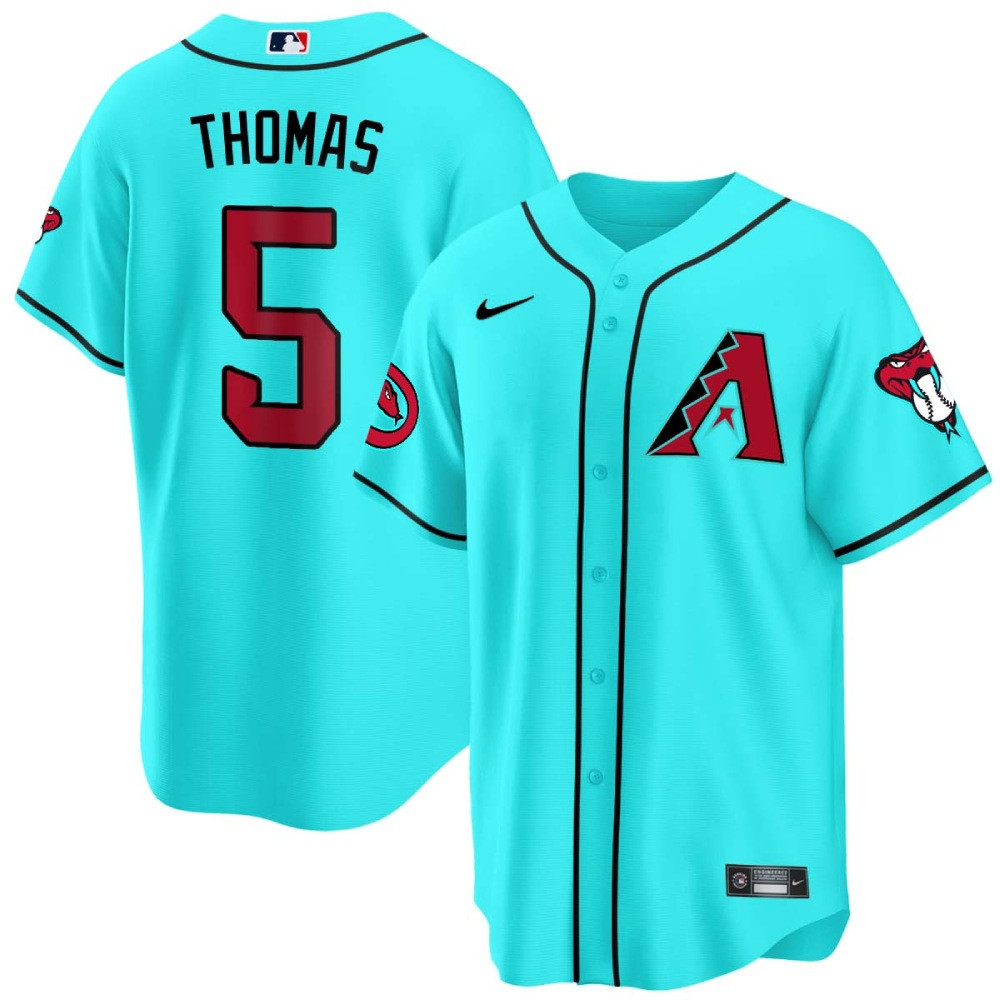 Alek Thomas Men's Arizona Diamondbacks 2024 Cool Base V2 Teal Jersey - All Stitched