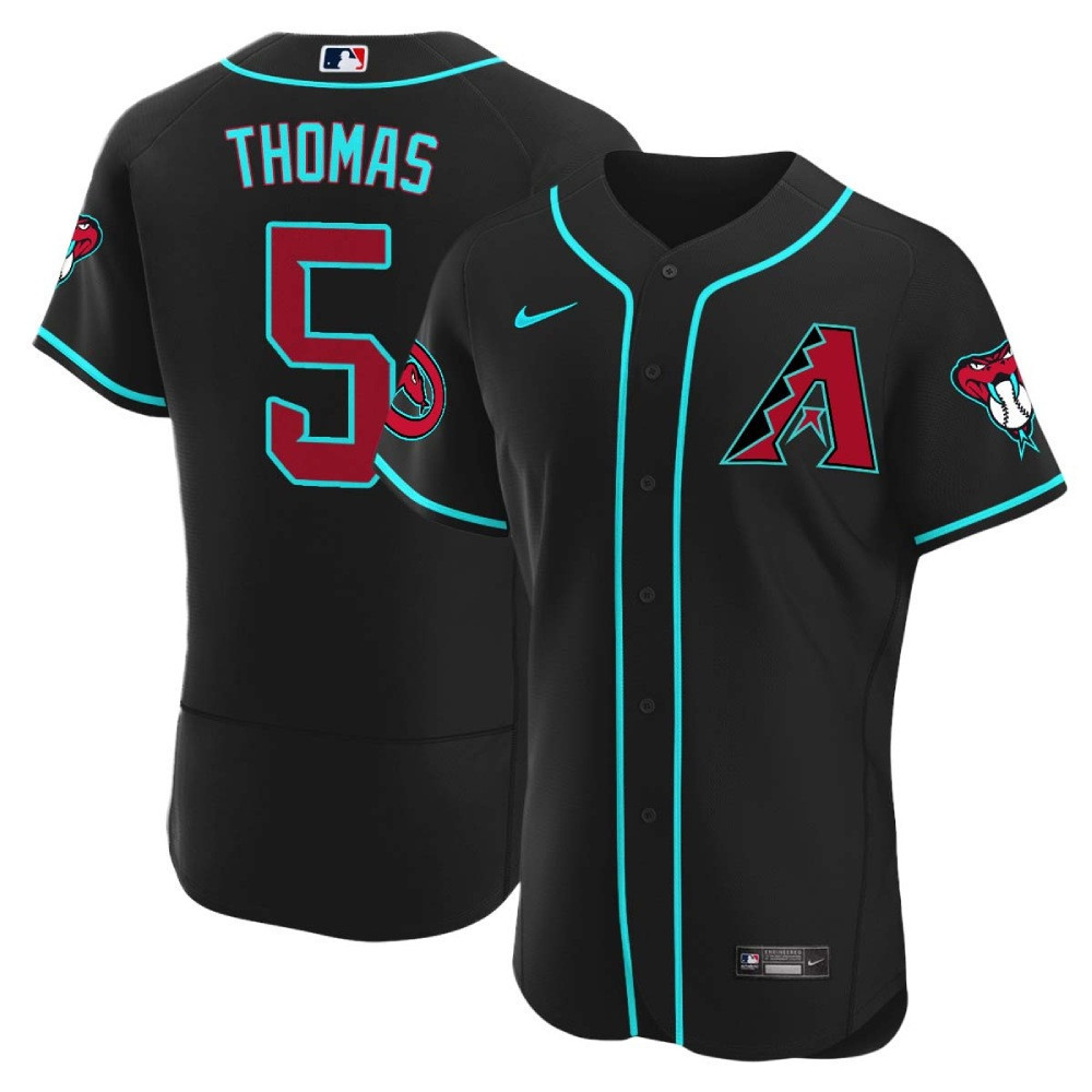 Alek Thomas Men's Arizona Diamondbacks 2024 Flex Base Black Alternate Jersey - All Stitched