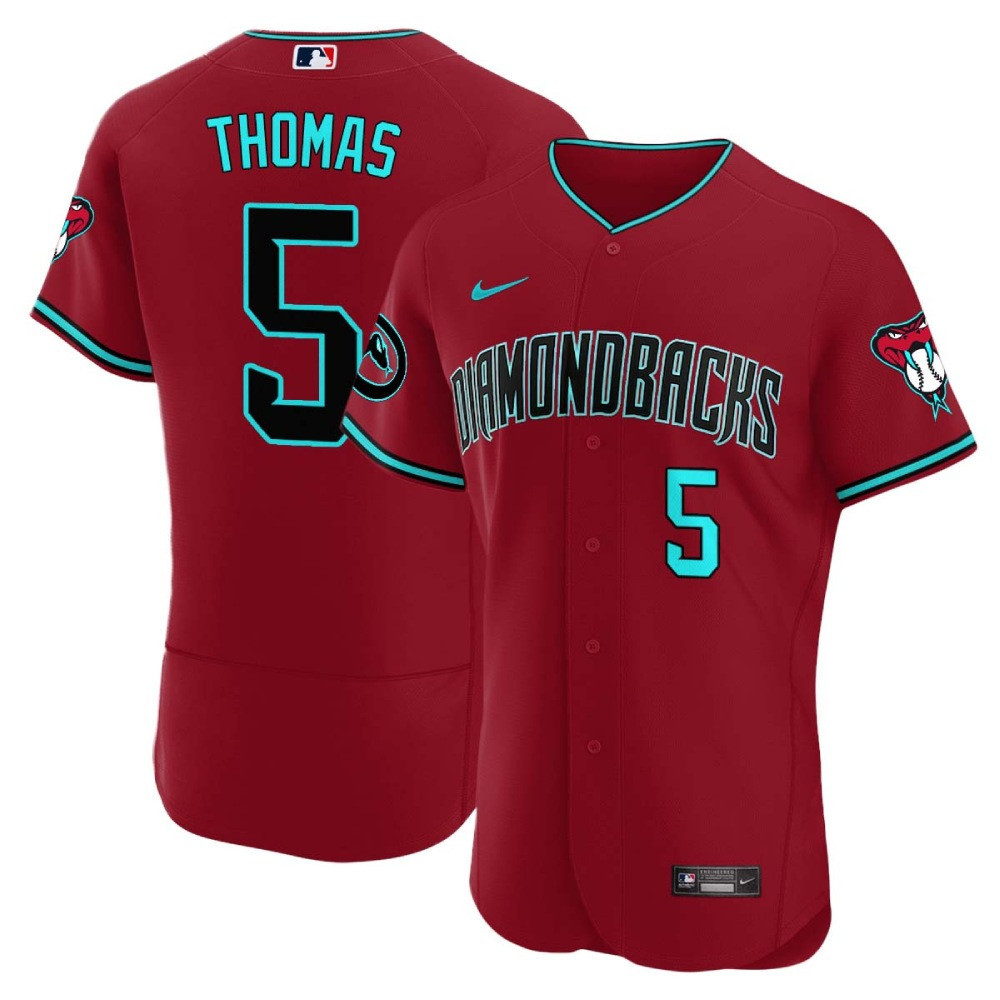 Alek Thomas Men's Arizona Diamondbacks 2024 Flex Base Red Alternate Jersey - All Stitched