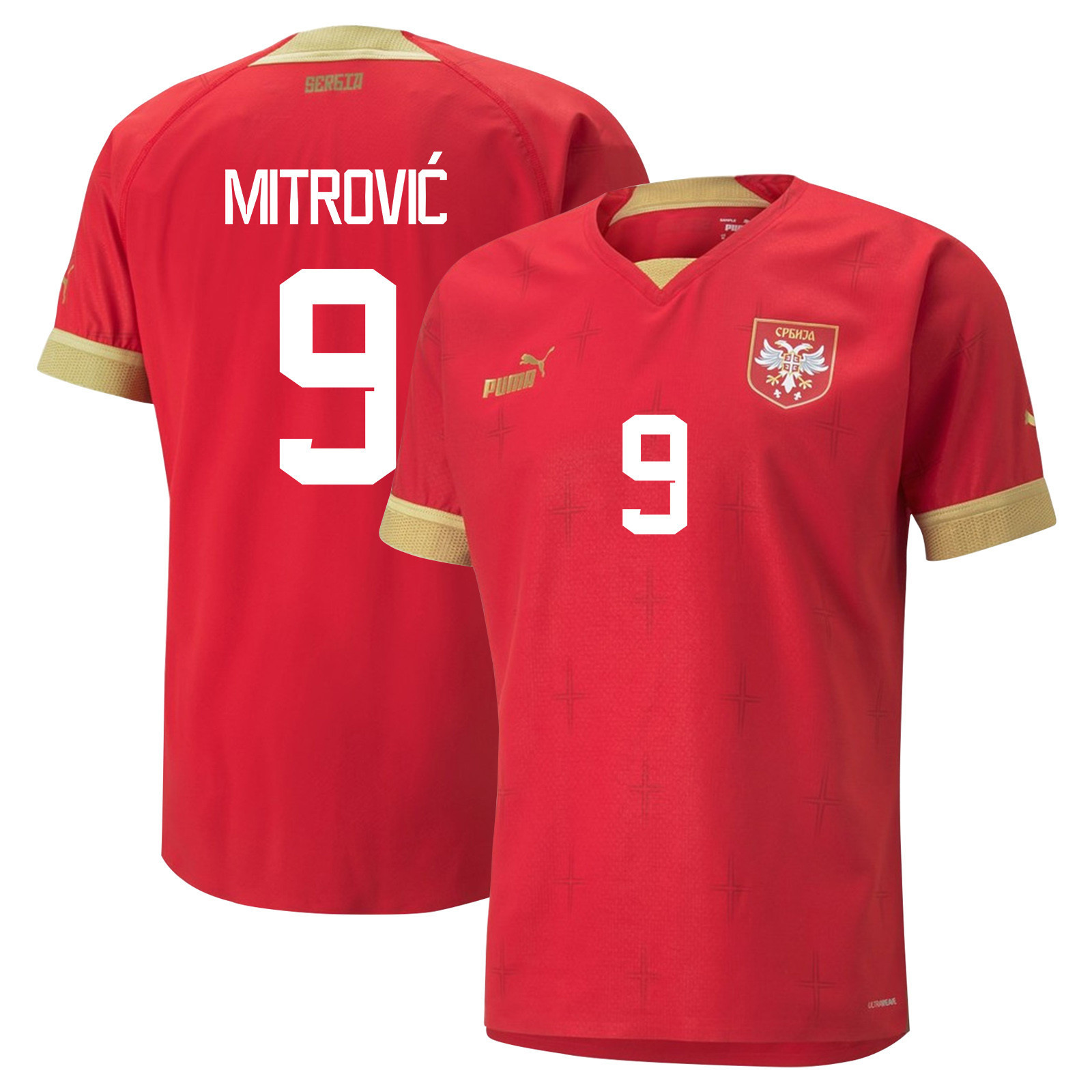 Aleksandar Mitrovic 9 – Serbia National Team Qatar World Cup 2022-23 Home Soccer Jersey