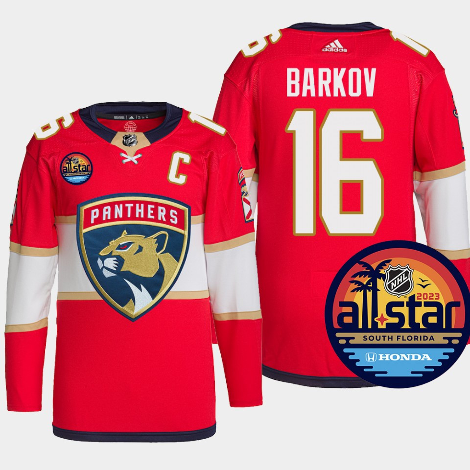 Aleksander Barkov 16 Florida Panthers Red Stitched Jersey 2023 NHL All-Star