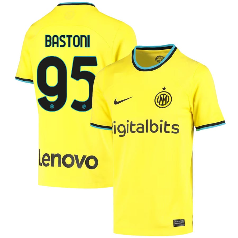 Alessandro Bastoni 95 Inter Milan 2022/23 Third Jersey – Youth, Yellow