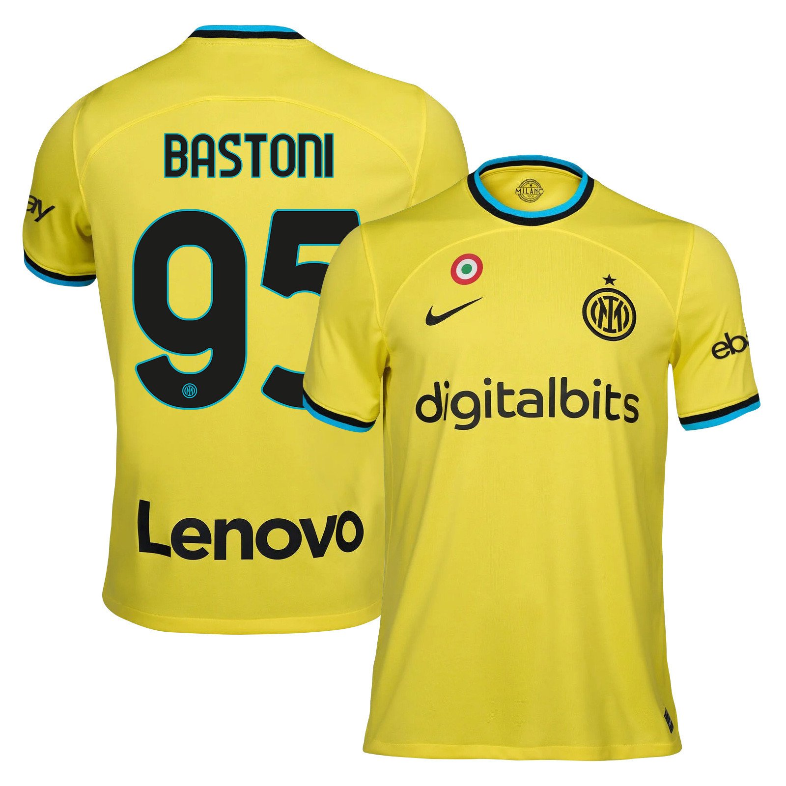 Alessandro Bastoni 95 Inter Milan 2022/23 Third Men Jersey – Yellow