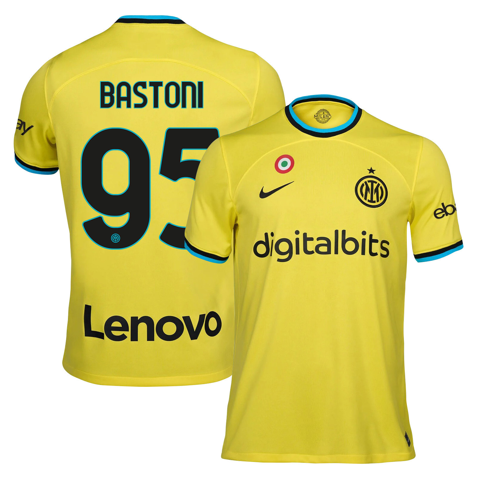 Alessandro Bastoni 95 Inter Milan 2022/23 Third Men Soccer Jersey – Yellow