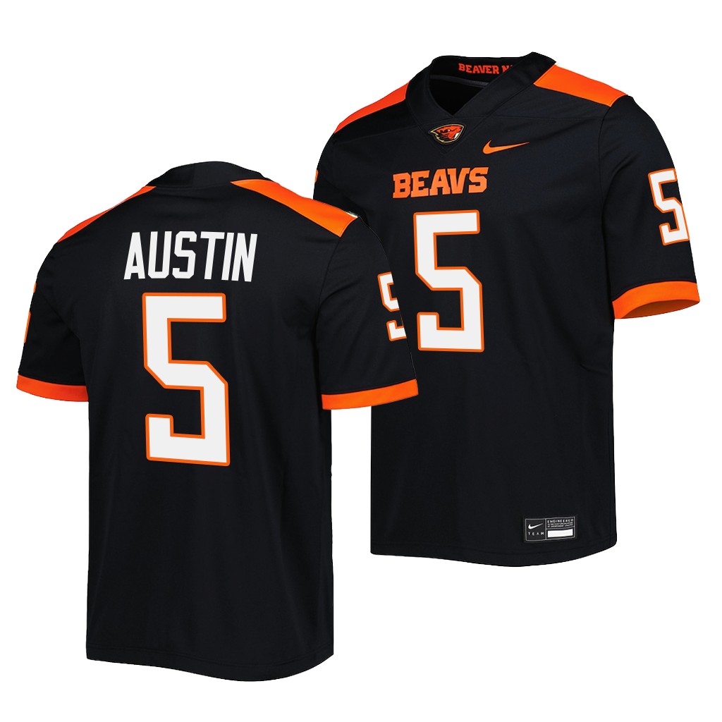 Alex Austin Oregon State Beavers 2022 Untouchable  Jersey Men’s Black #5 Uniform