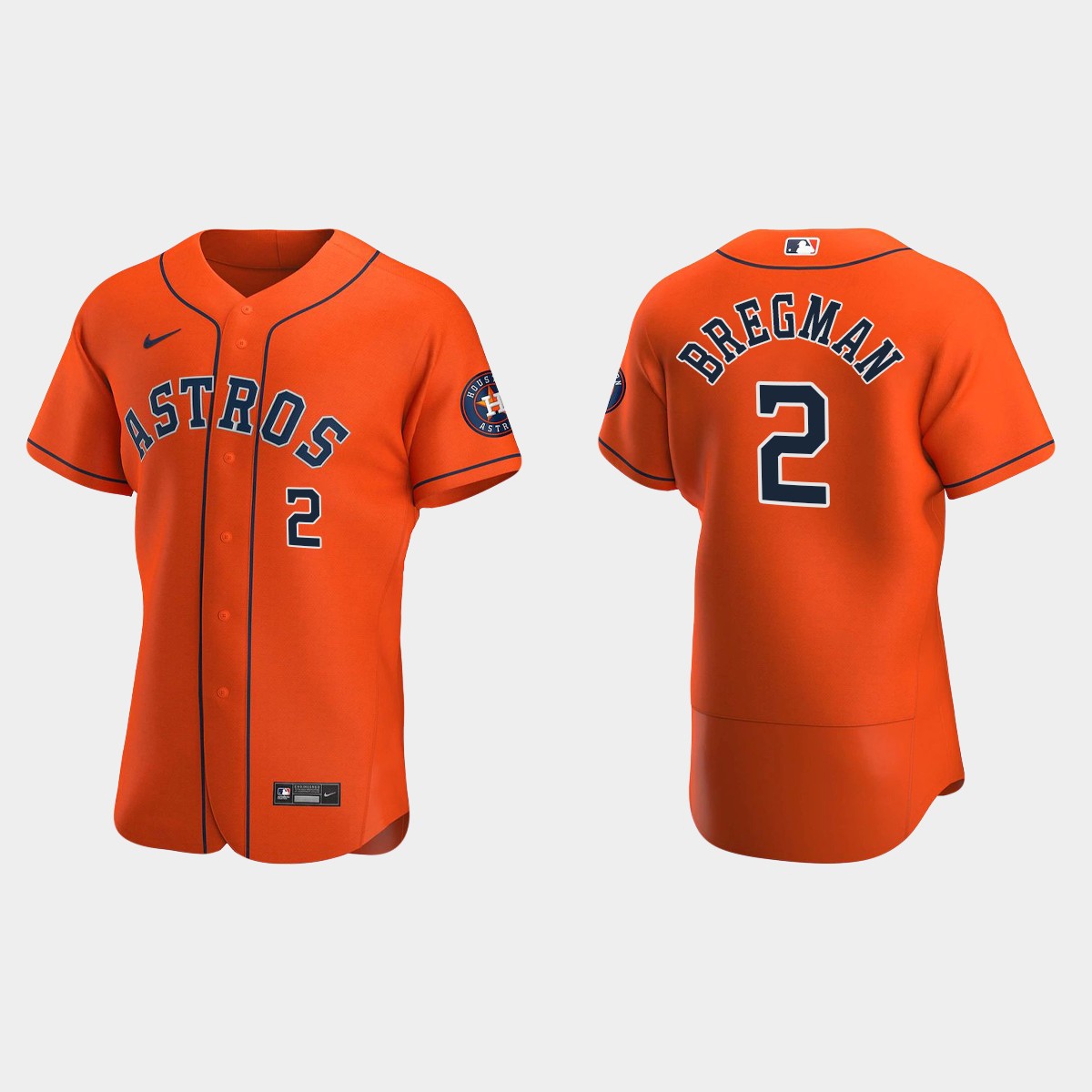 Alex Bregman #2 Houston Astros Orange 2020 Alternate Jersey