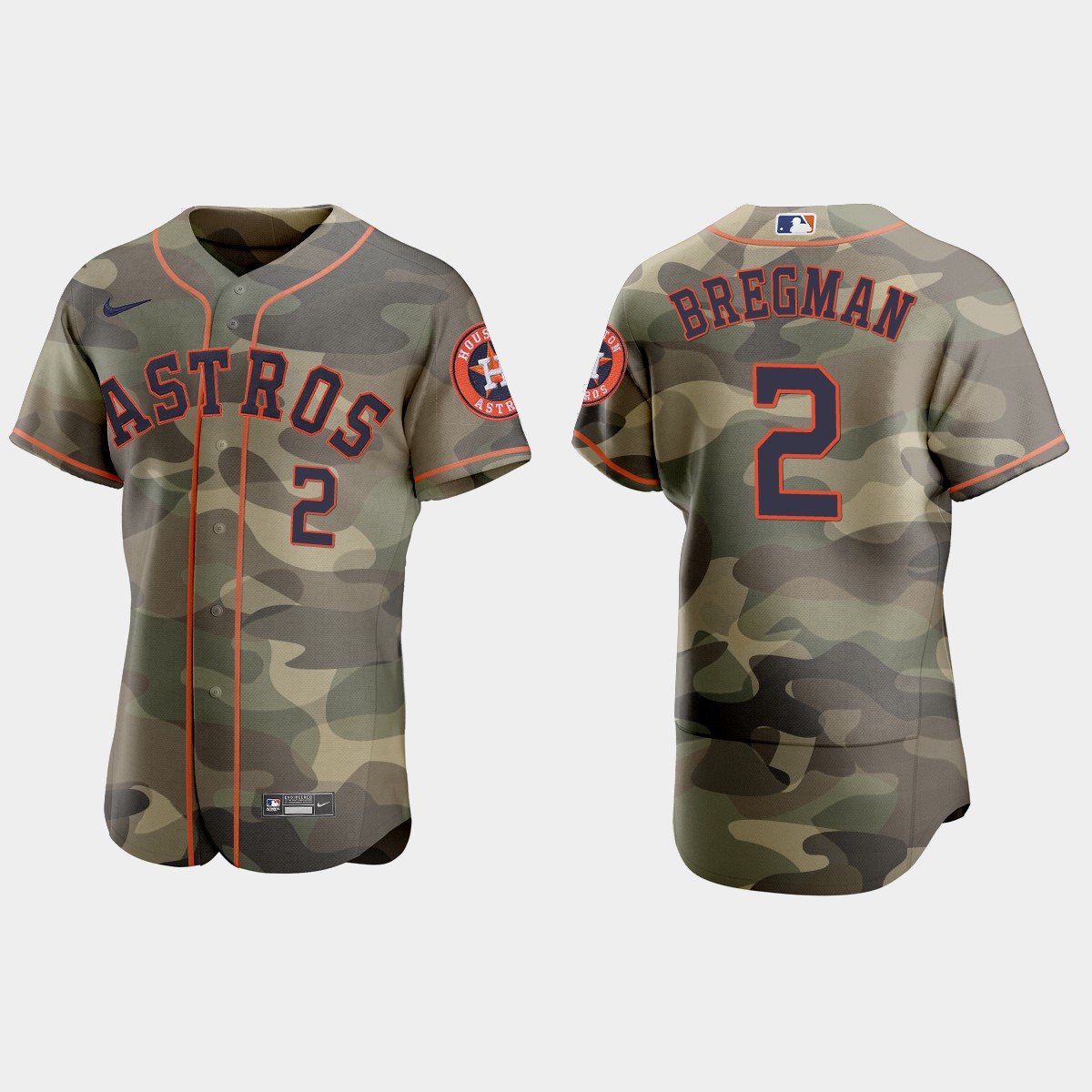 Alex Bregman Houston Astros 2021 National Armed Forces Day Jersey – Camo