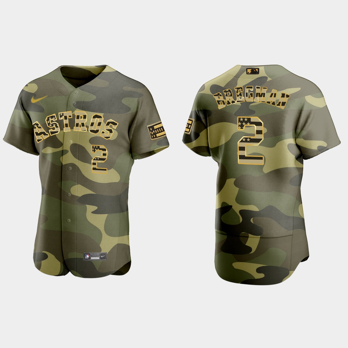 Alex Bregman Houston Astros 2022 Armed Forces Day Jersey – Camo