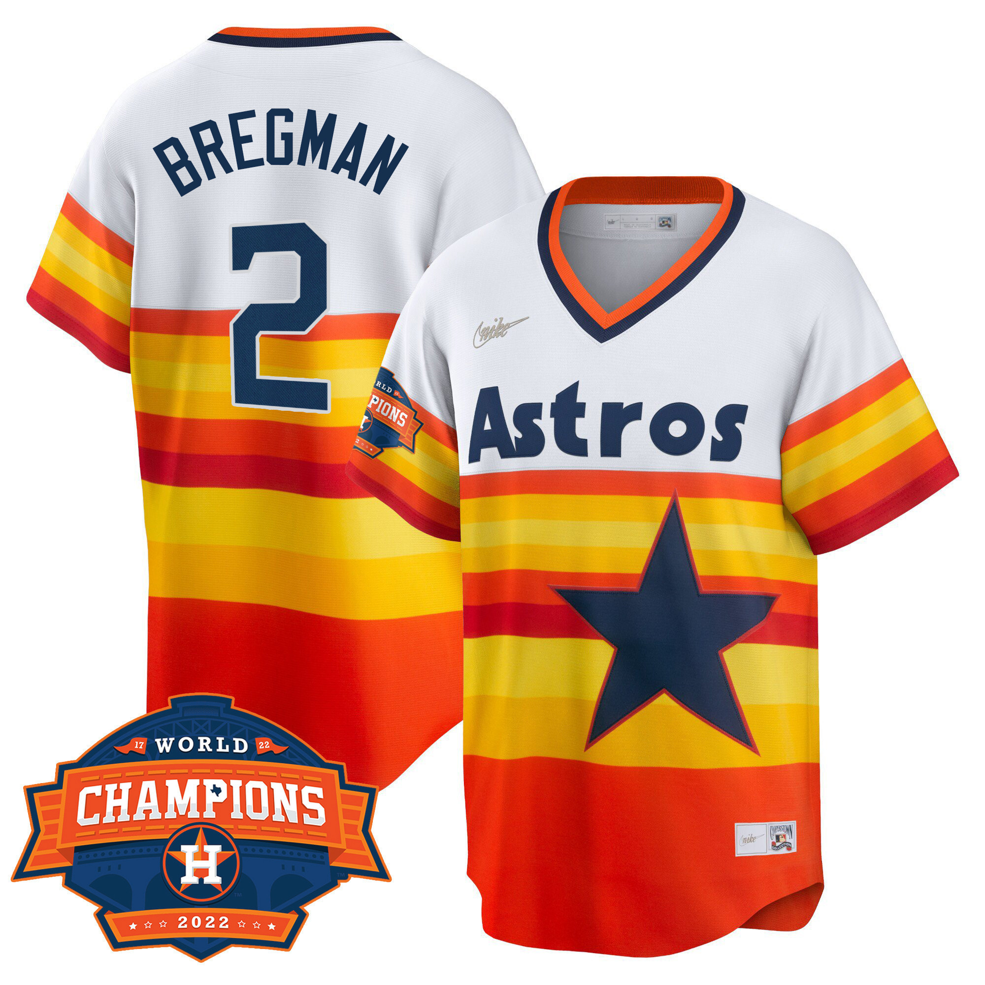Alex Bregman Houston Astros 2022 Champions Limited White Home Cooperstown Collection Player Jersey - All Stitched