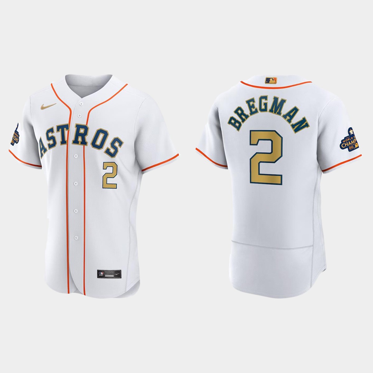Alex Bregman Houston Astros 2023 Gold Collection Jersey – White
