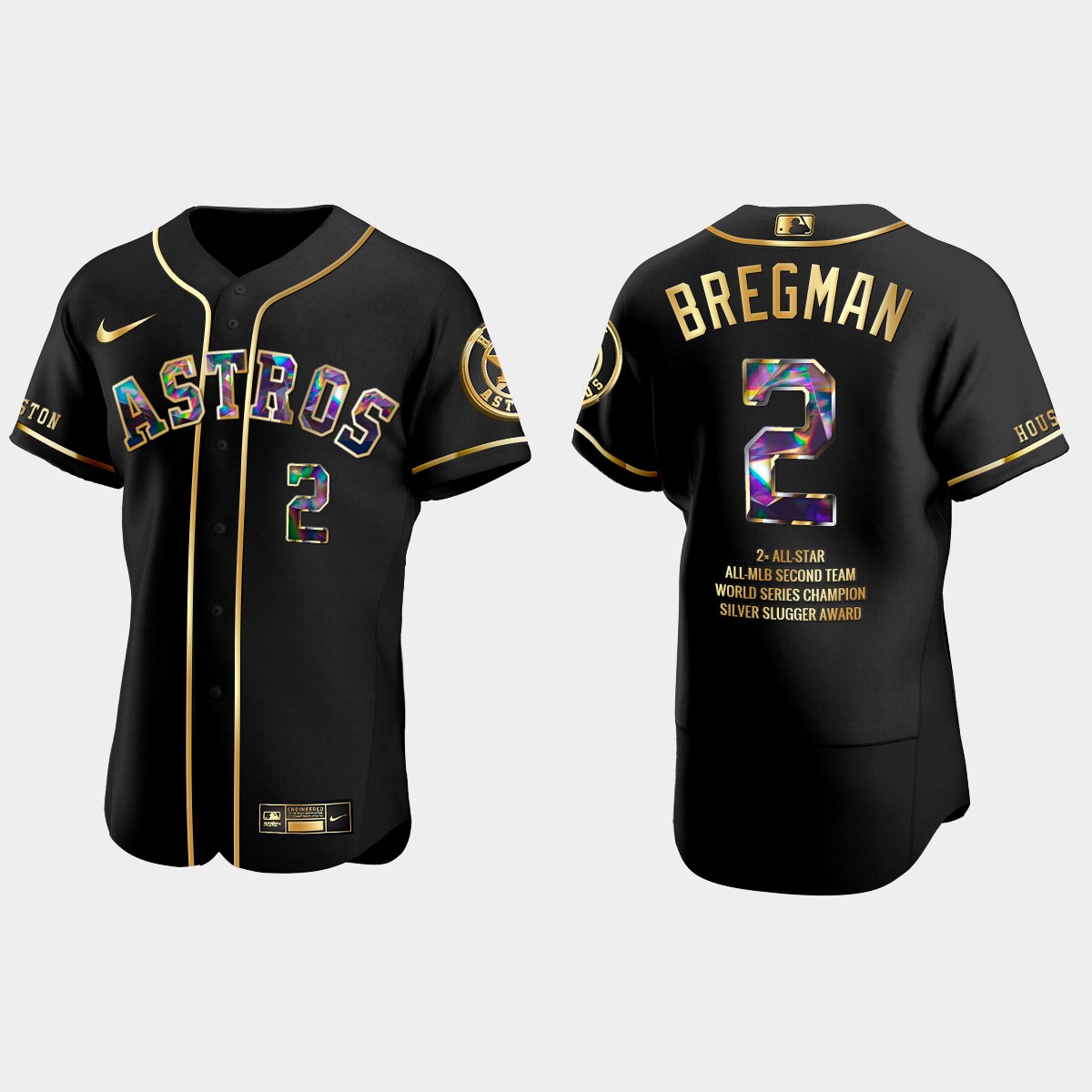 Alex Bregman Houston Astros Career Highlights Diamond Jersey – Black