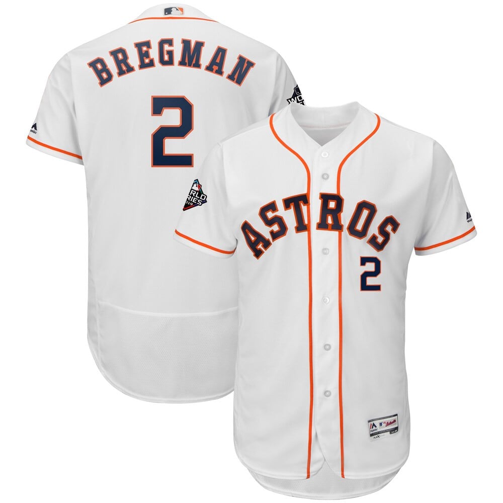 Alex Bregman Houston Astros Majestic 2019 World Series Bound Flex Base Player Stitched Jersey – White