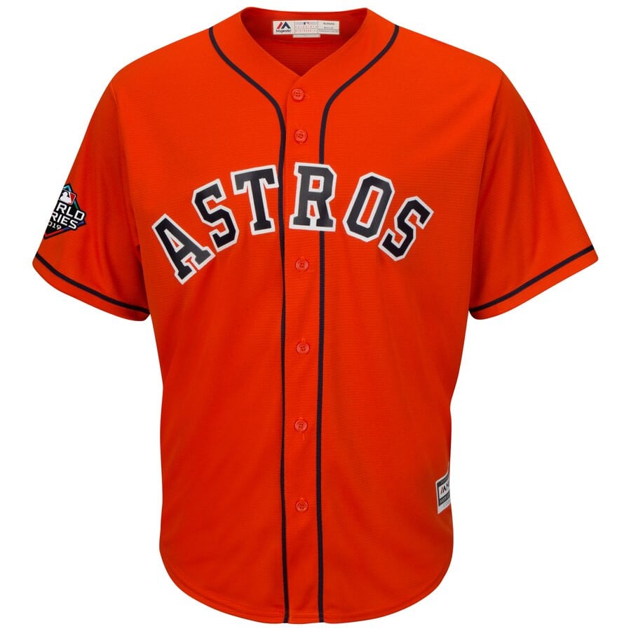 Alex Bregman Houston Astros Majestic 2019 World Series Bound Official Cool Base Player Stitched Jersey – Orange