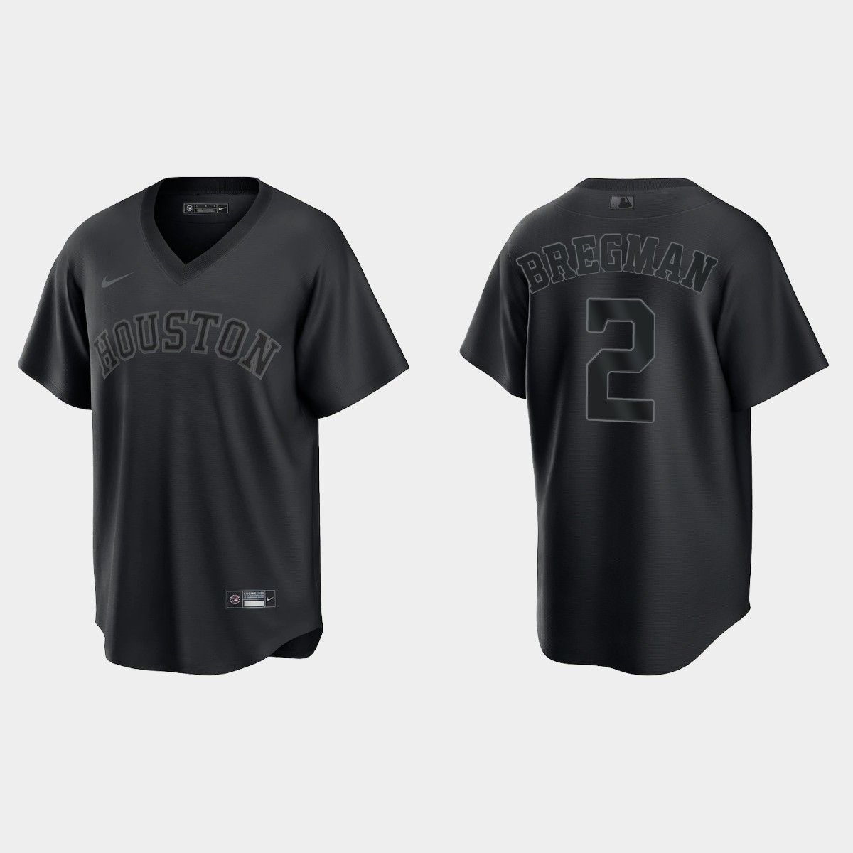 Alex Bregman Houston Astros Pitch Black Fashion Jersey - Black