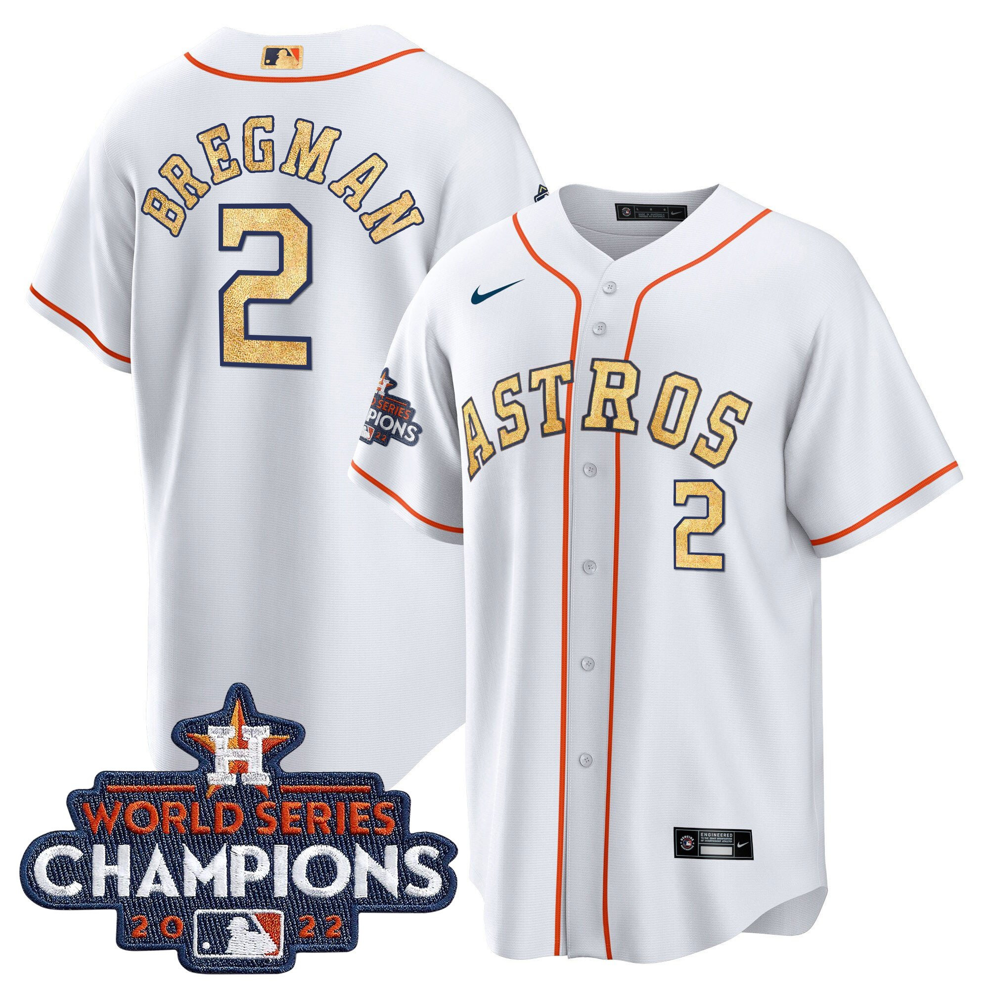 Alex Bregman Men's Houston Astros 2022 World Series Champions Color Rush Cool White Jersey - All Stitched