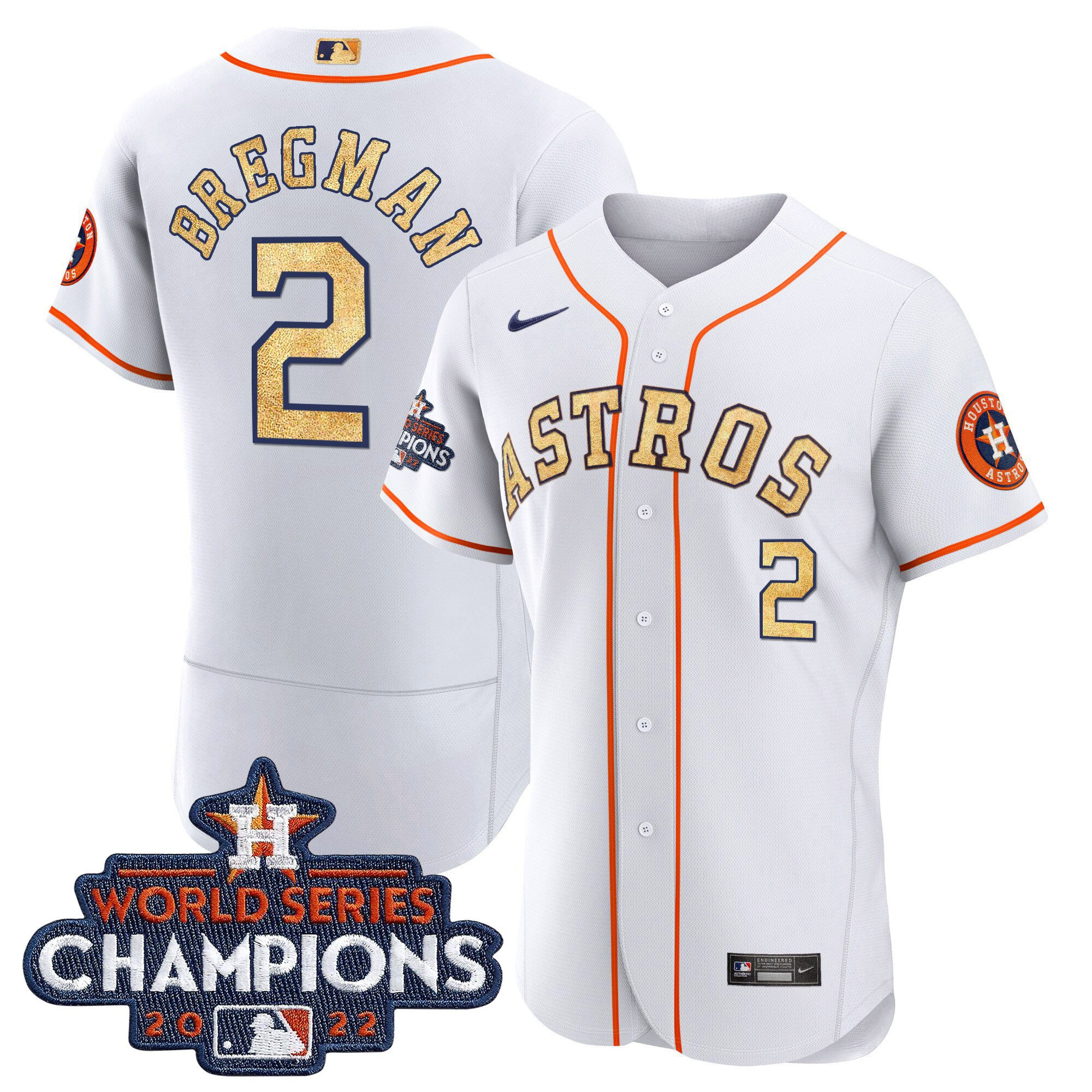 Alex Bregman Men's Houston Astros 2022 World Series Champions Color Rush Flex White Jersey - All Stitched