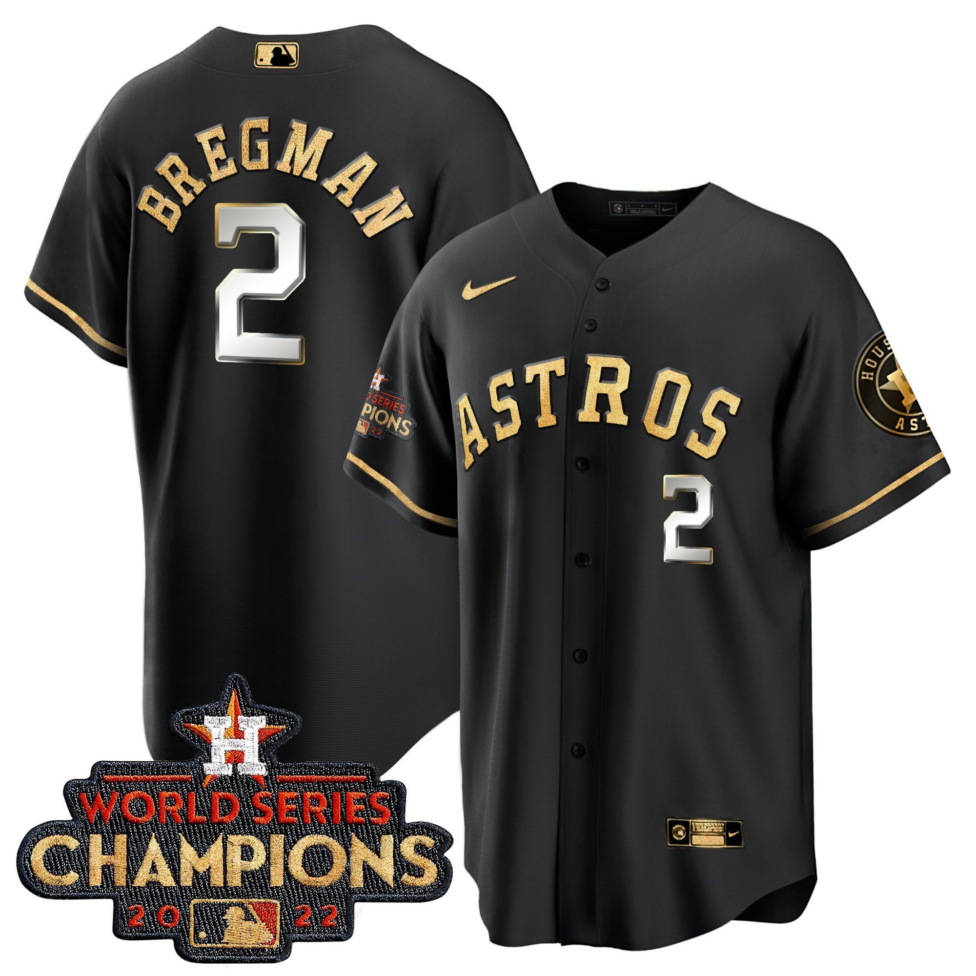 Alex Bregman Men's Houston Astros 2022 World Series Champions Color Rush Limited Cool Black Jersey - All Stitched
