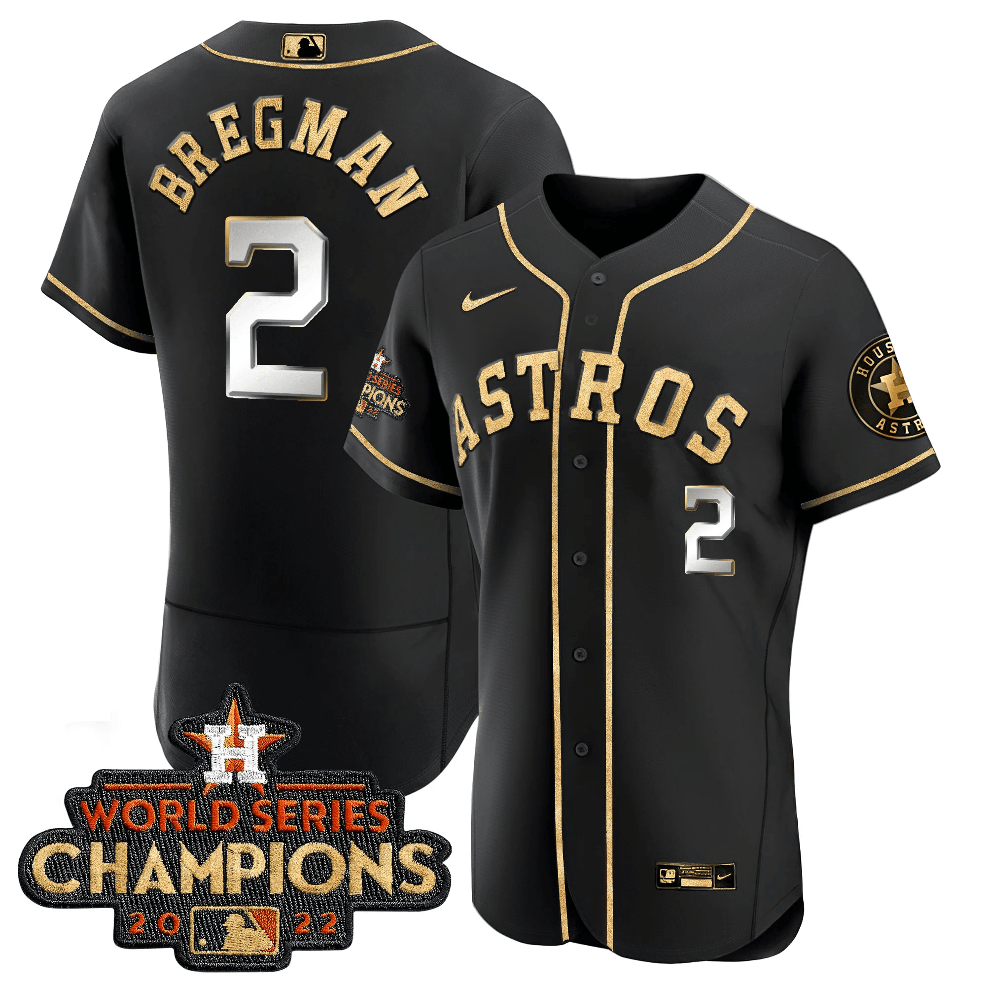 Alex Bregman Men's Houston Astros 2022 World Series Champions Color Rush Limited Flex Black Jersey - All Stitched