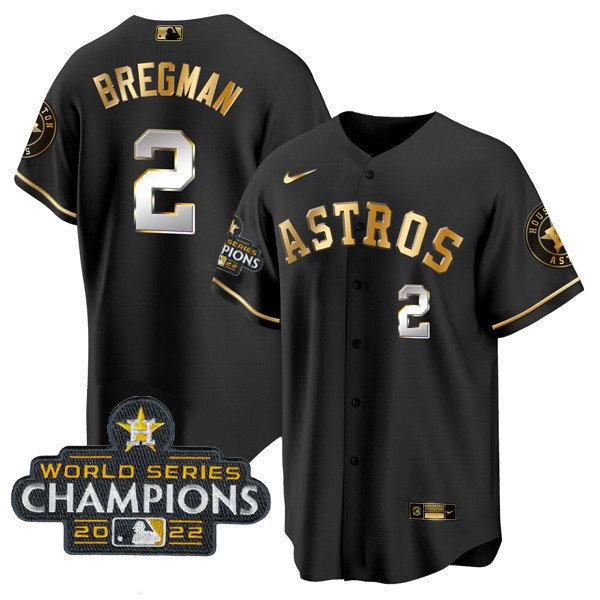 Alex Bregman Men's Houston Astros 2022 World Series Champions Player Cool Black Jersey - All Stitched