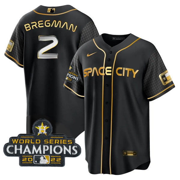 Alex Bregman Men's Houston Astros 2022 World Series Champions Player Cool Space City Jersey - All Stitched