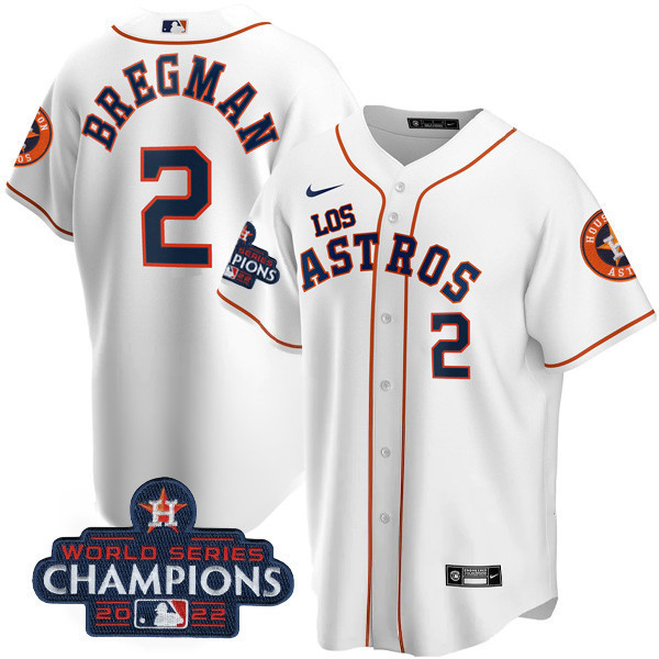 Alex Bregman Men's Houston Astros 2022 World Series Champions Player Cool White Jersey - All Stitched