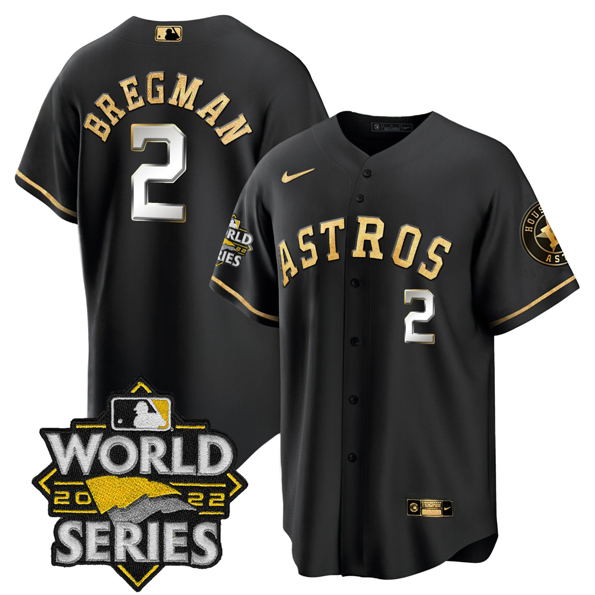 Alex Bregman Men's Houston Astros 2022 World Series Color Rush Limited Cool Black Jersey - All Stitched