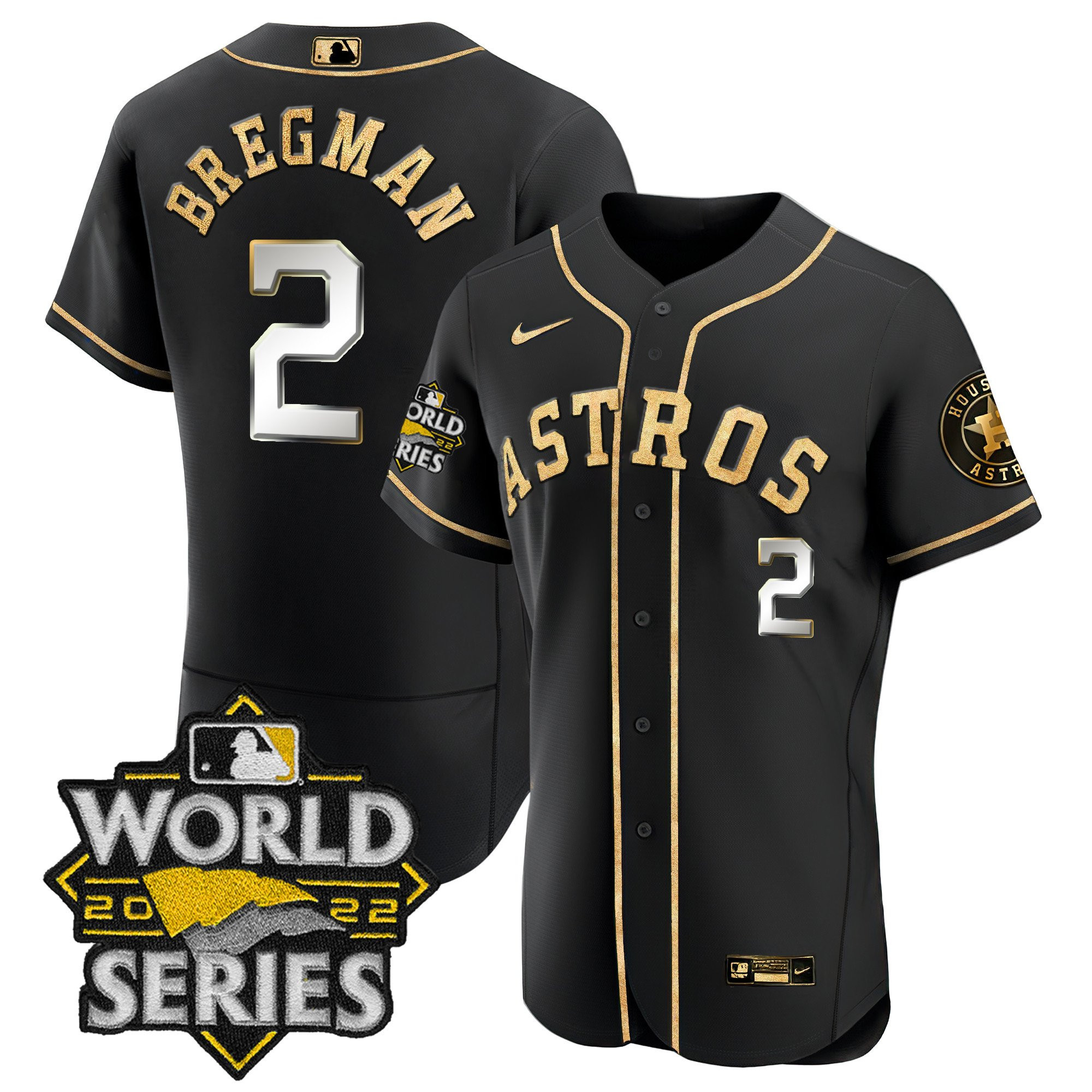 Alex Bregman Men's Houston Astros 2022 World Series Color Rush Limited Flex Black Jersey - All Stitched