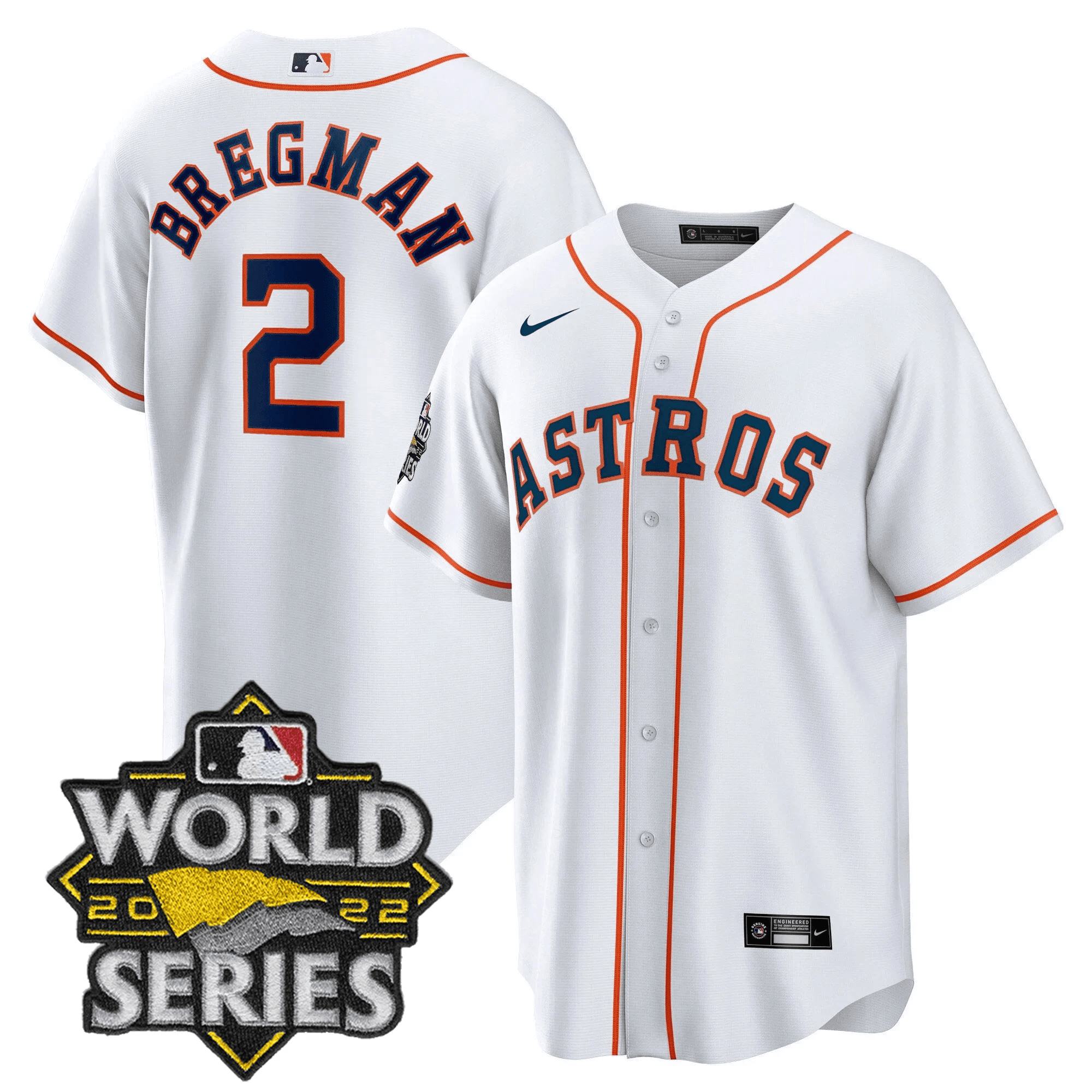 Alex Bregman Men's Houston Astros 2022 World Series Player Cool Home Jersey - All Stitched