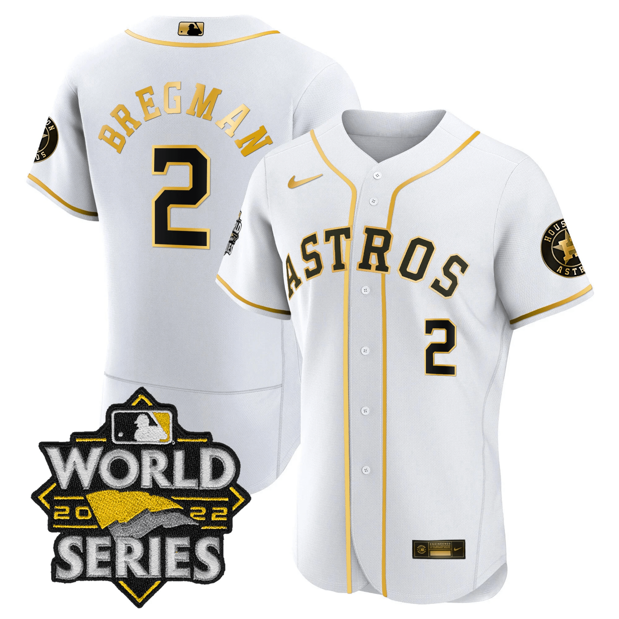 Alex Bregman Men's Houston Astros 2022 World Series Player Flex White Jersey - All Stitched