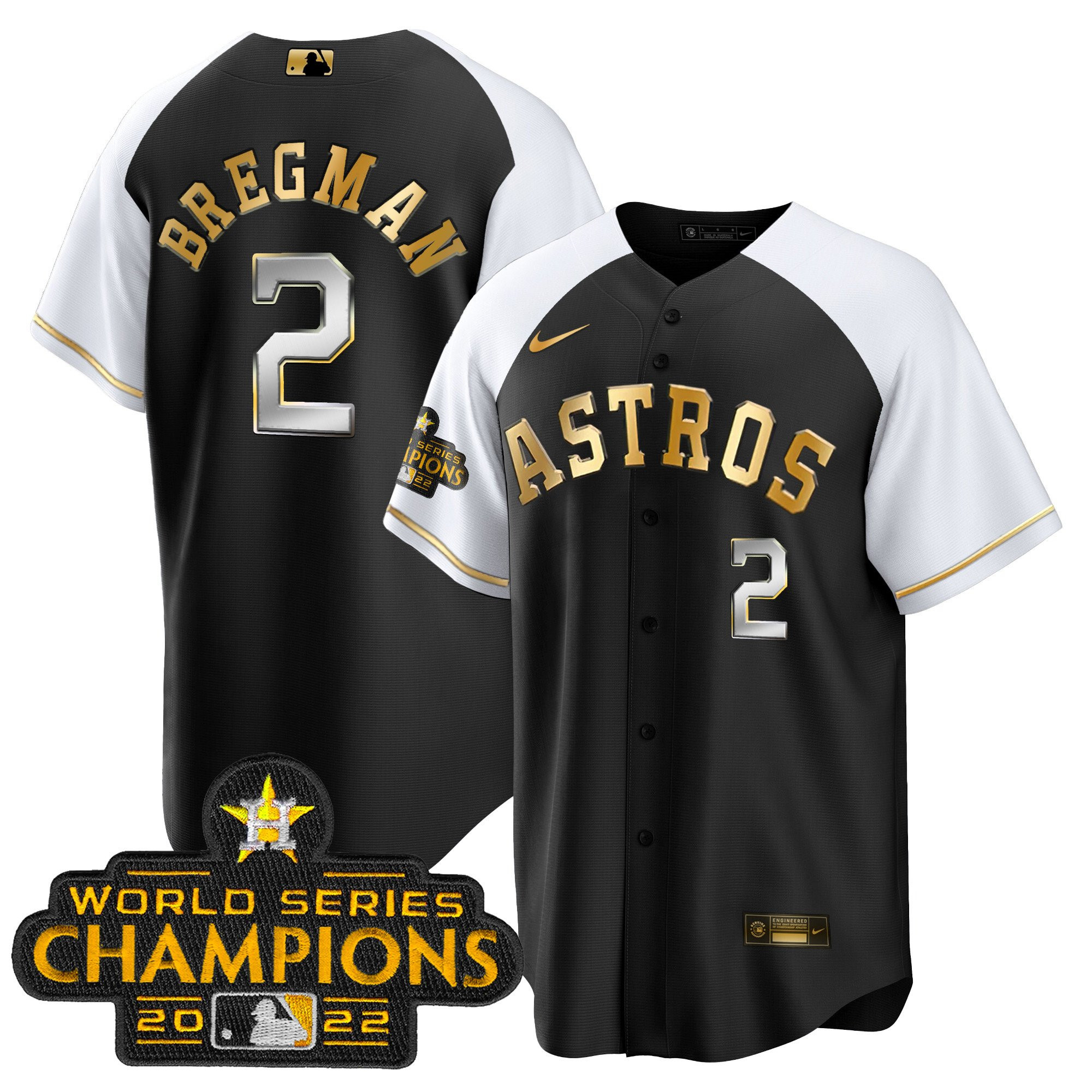 Alex Bregman Men's Houston Astros 2023 Gold Alternate Cool Base White Sleeves Jersey - All Stitched