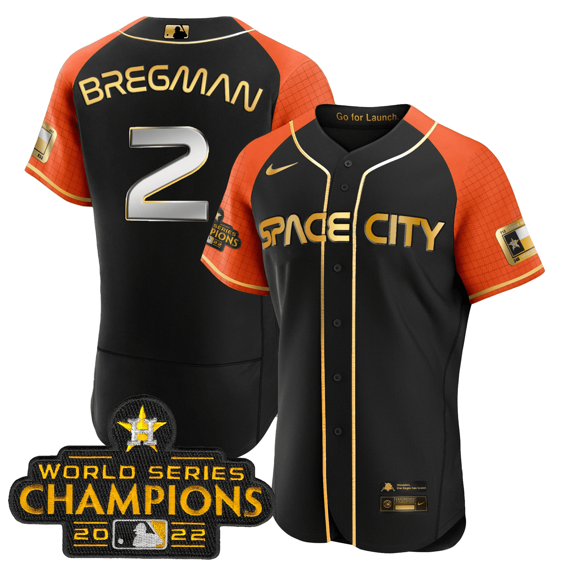 Alex Bregman Men's Houston Astros 2023 Space City Champions Flex Alternate Jersey - All Stitched