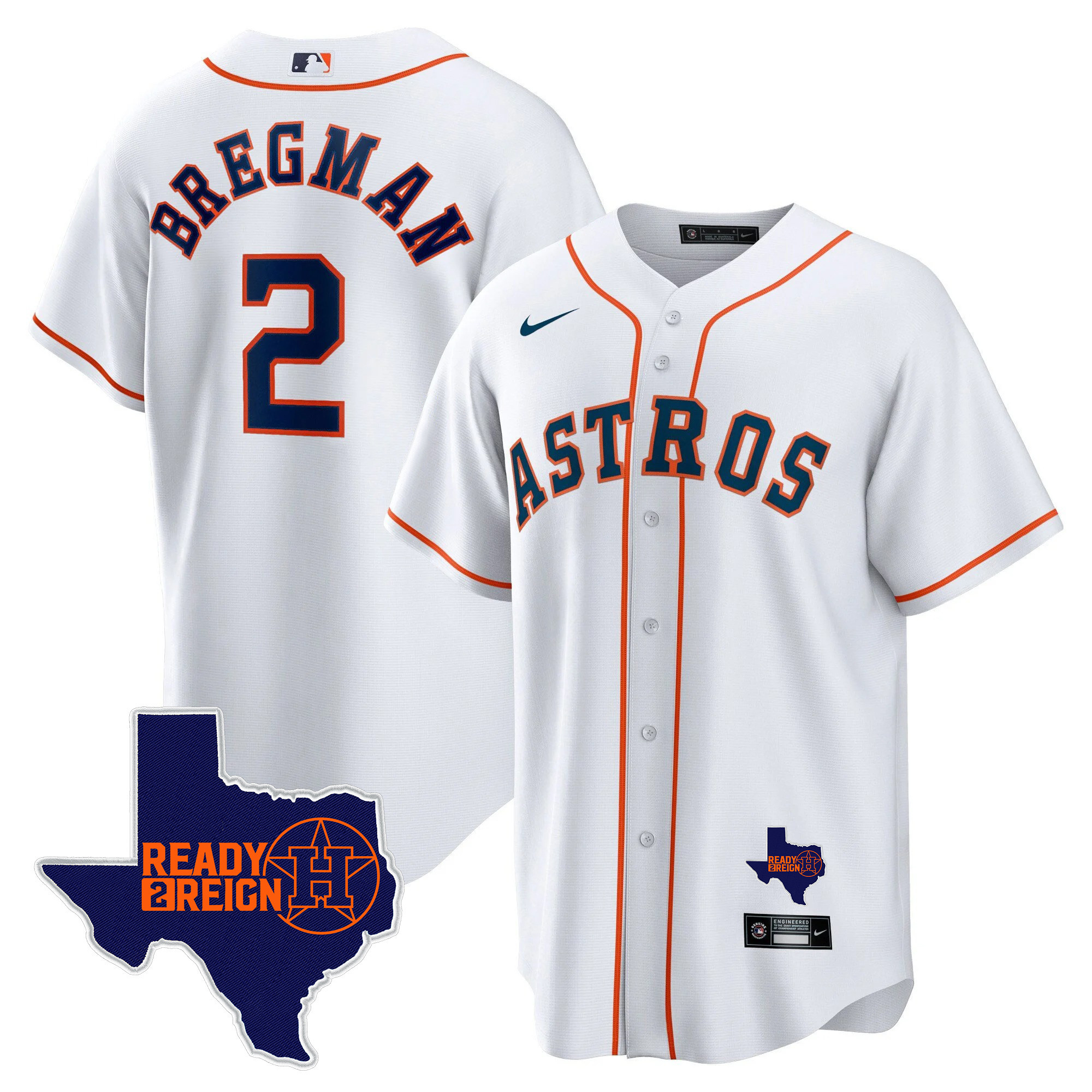 Alex Bregman Men's Houston Astros 2024 Ready 2 Reign Cool Base Home Jersey - All Stitched