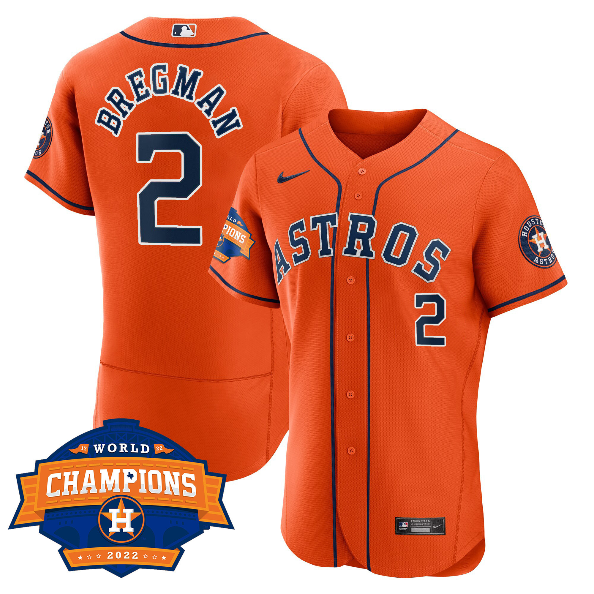 Alex Bregman Men's Houston Astros Alternate 2022 World Series Champions Patch Limited Flex Base Jersey - All Stitched