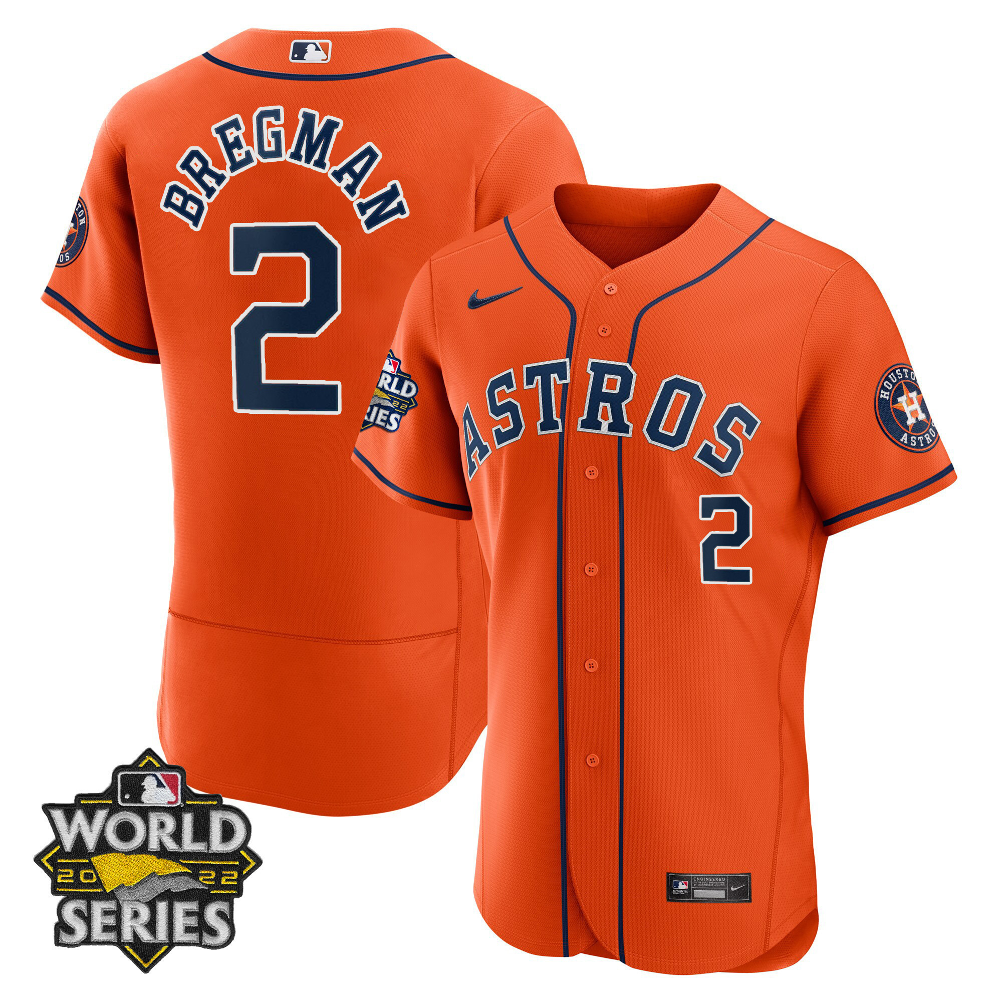 Alex Bregman Men's Houston Astros Alternate 2022 World Series Player Flex Base Jersey - All Stitched