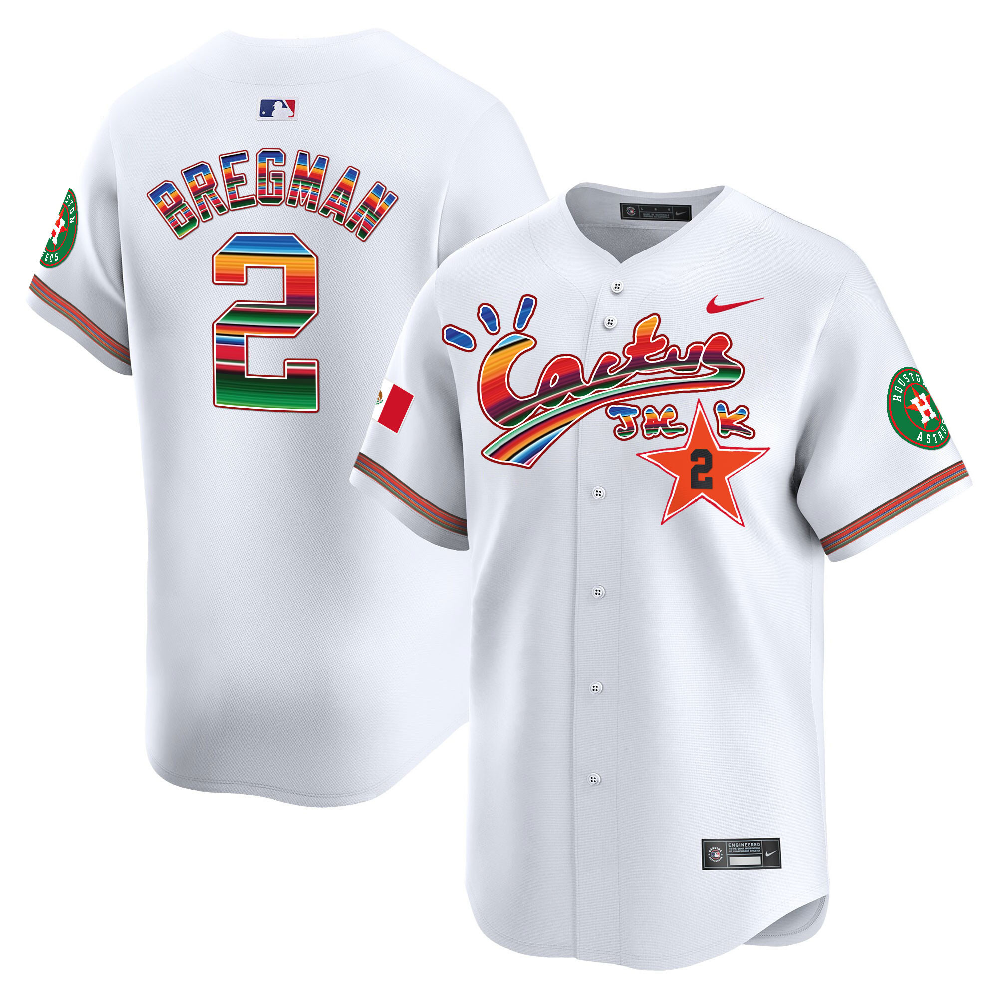 Alex Bregman Men's Houston Astros Mexico Cactus Jack Vapor Premier Limited White Jersey - All Stitched