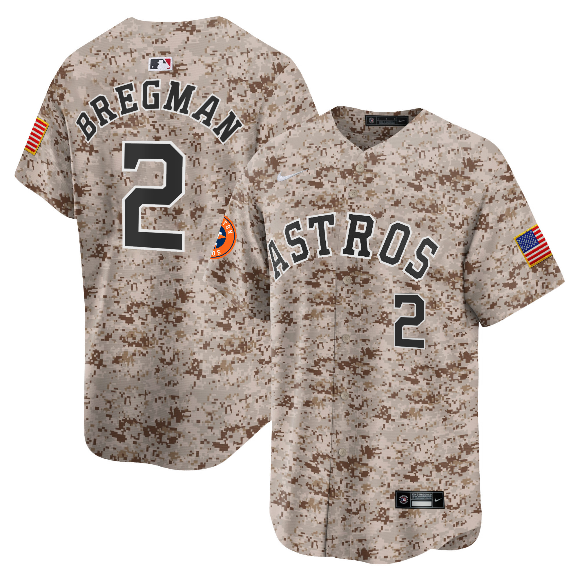 Alex Bregman Men's Houston Astros USMC Alternate Vapor Premier Limited Desert Jersey - All Stitched