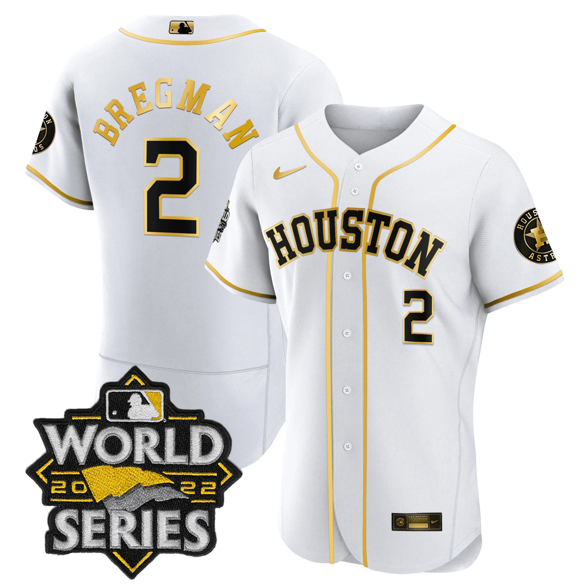 Alex Bregman Men's Houston Astros World Series Limited Flex White Jersey - All Stitched
