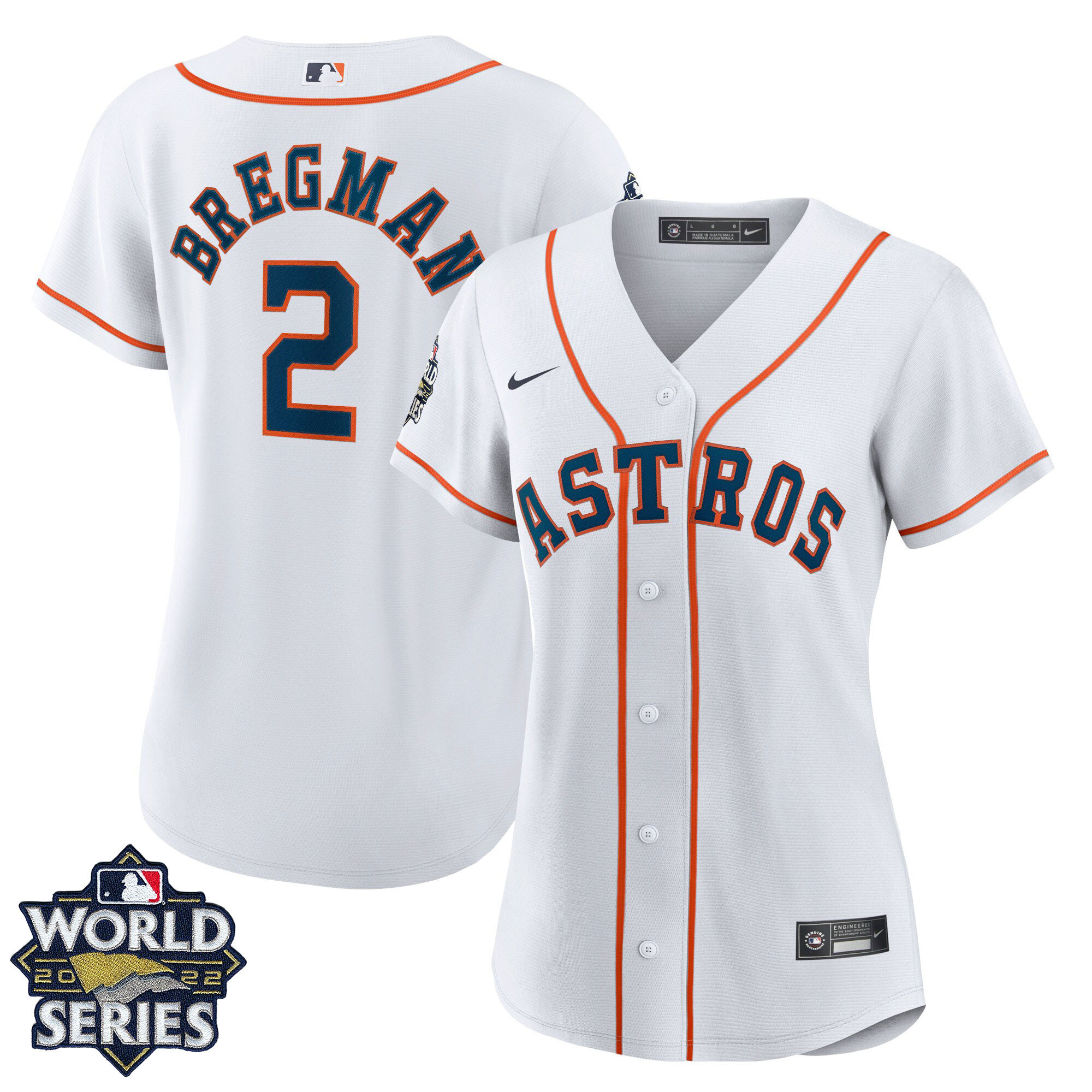 Alex Bregman Women's Houston Astros 2022 World Series Home Player - White Jersey - All Stitched