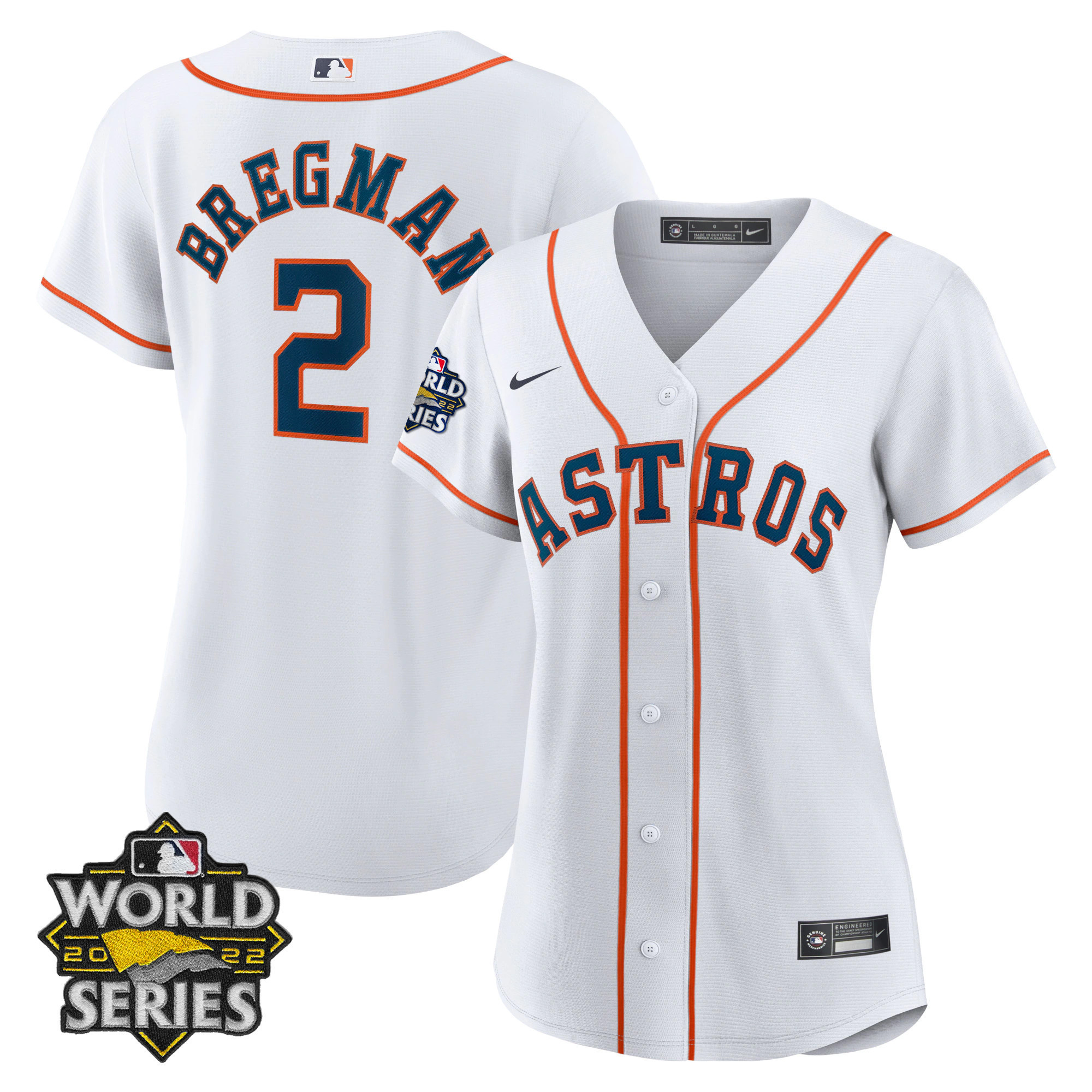 Alex Bregman Women's Houston Astros 2022 World Series Player Cool Home Jersey - All Stitched