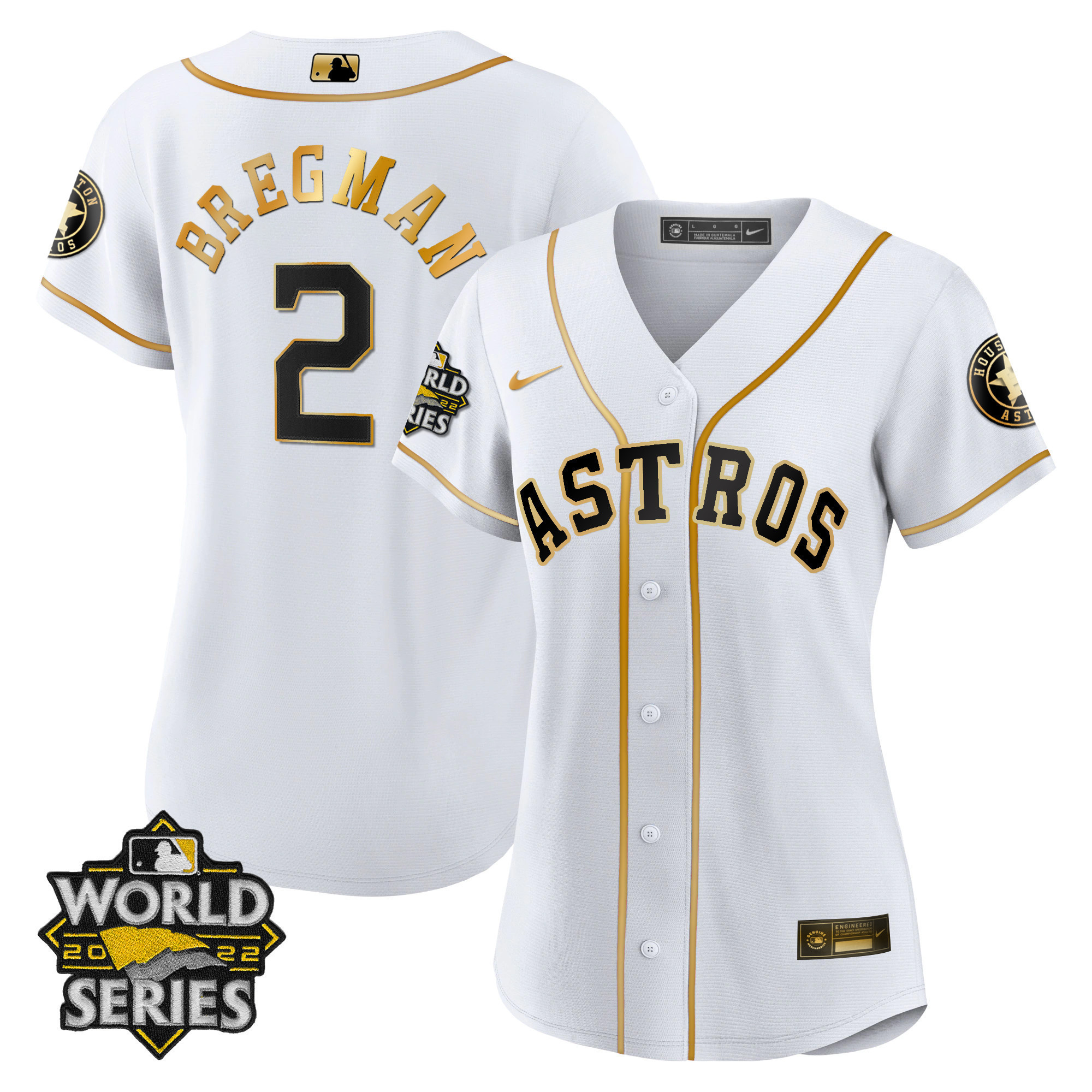 Alex Bregman Women's Houston Astros 2022 World Series Player Cool White Jersey - All Stitched